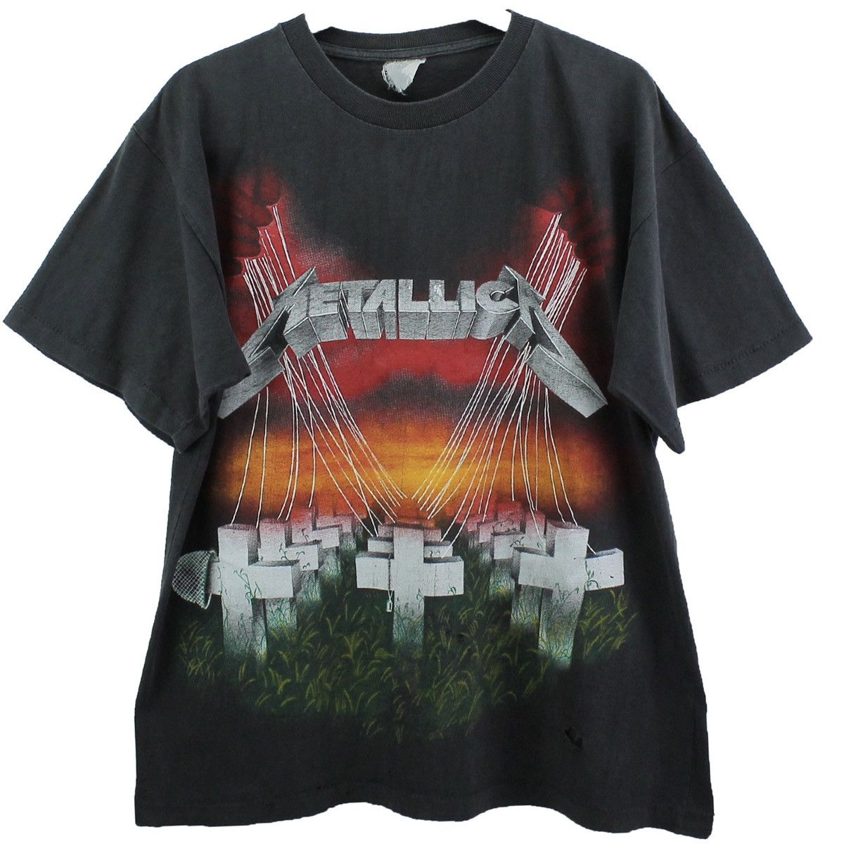 image of Band Tees x Metallica Ultra Vintage Metallica Master Of Puppets T-Shirt in Black, Men's (Size Large