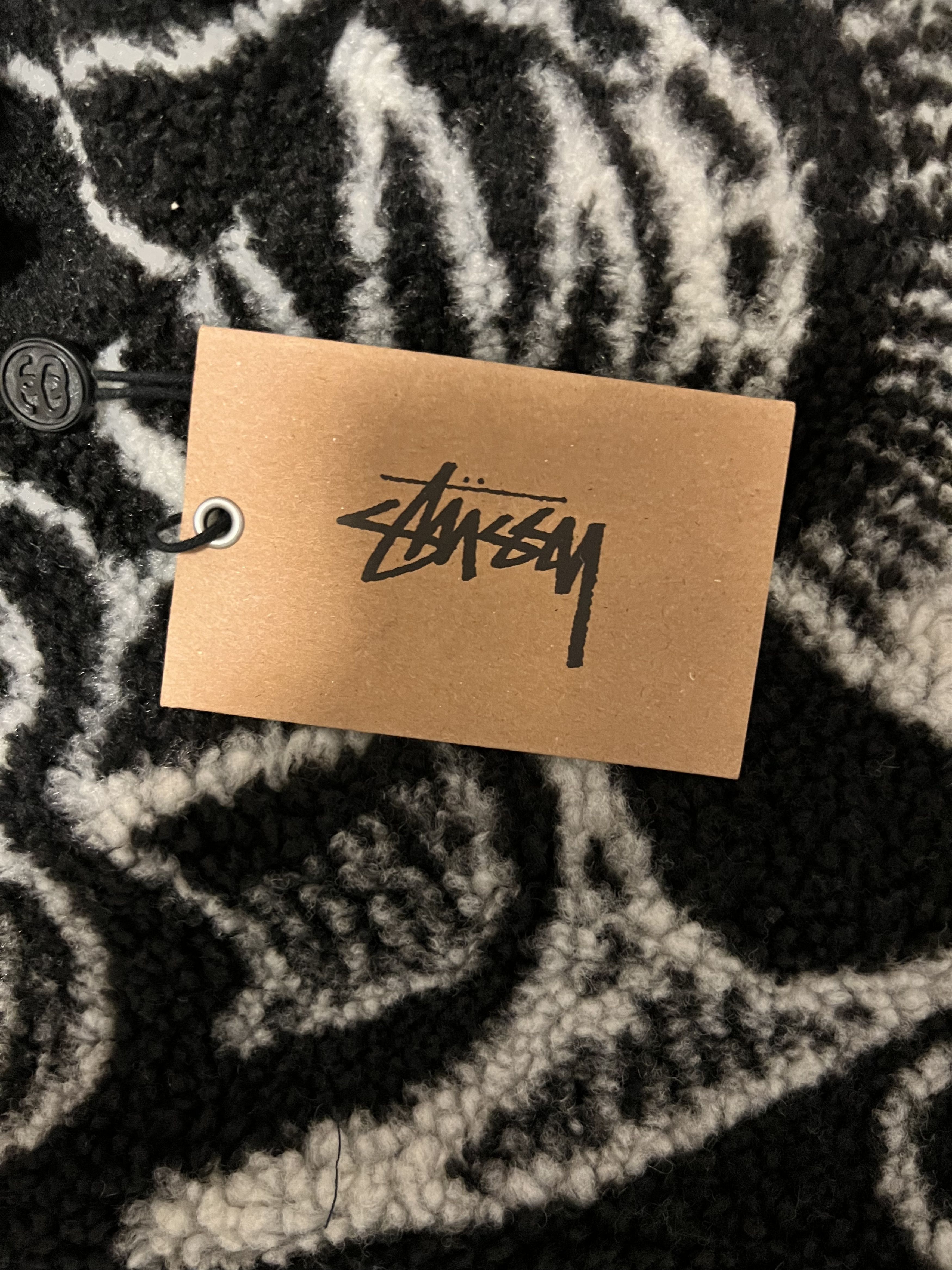 Stussy 💚 Stussy Dragon Sherpa Jacket Black FW22 Large NEW Size US L / EU 52-54 / 3 - 10 Thumbnail