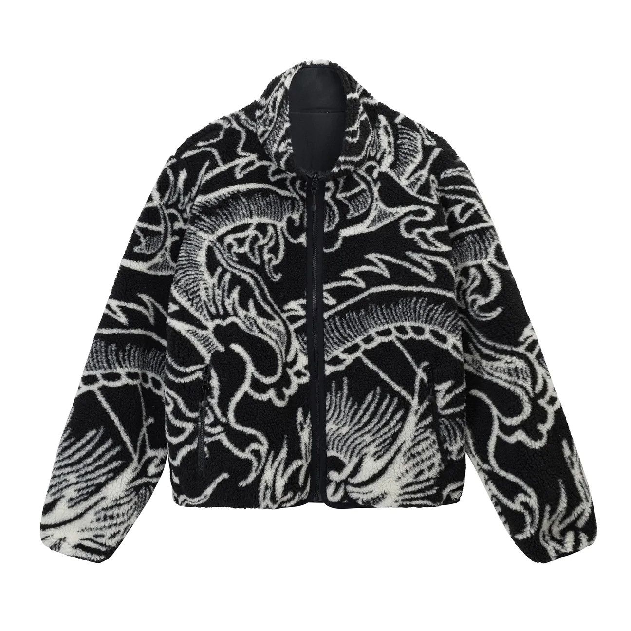 Stussy 💚 Stussy Dragon Sherpa Jacket Black FW22 Large NEW Size US L / EU 52-54 / 3 - 1 Thumbnail
