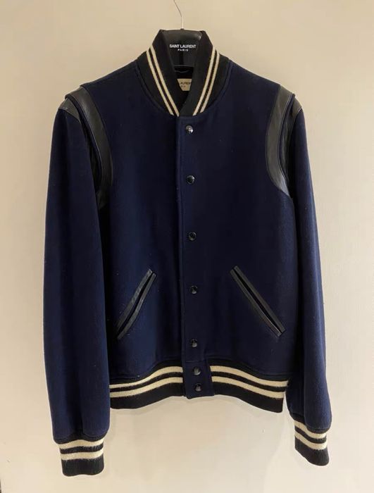 Saint laurent 2024 teddy jacket navy