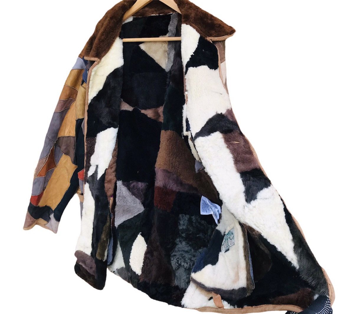 Designer Rare Patchwork Leather Multicolor Shearling by Bonbec L Size US L / EU 52-54 / 3 - 8 Thumbnail