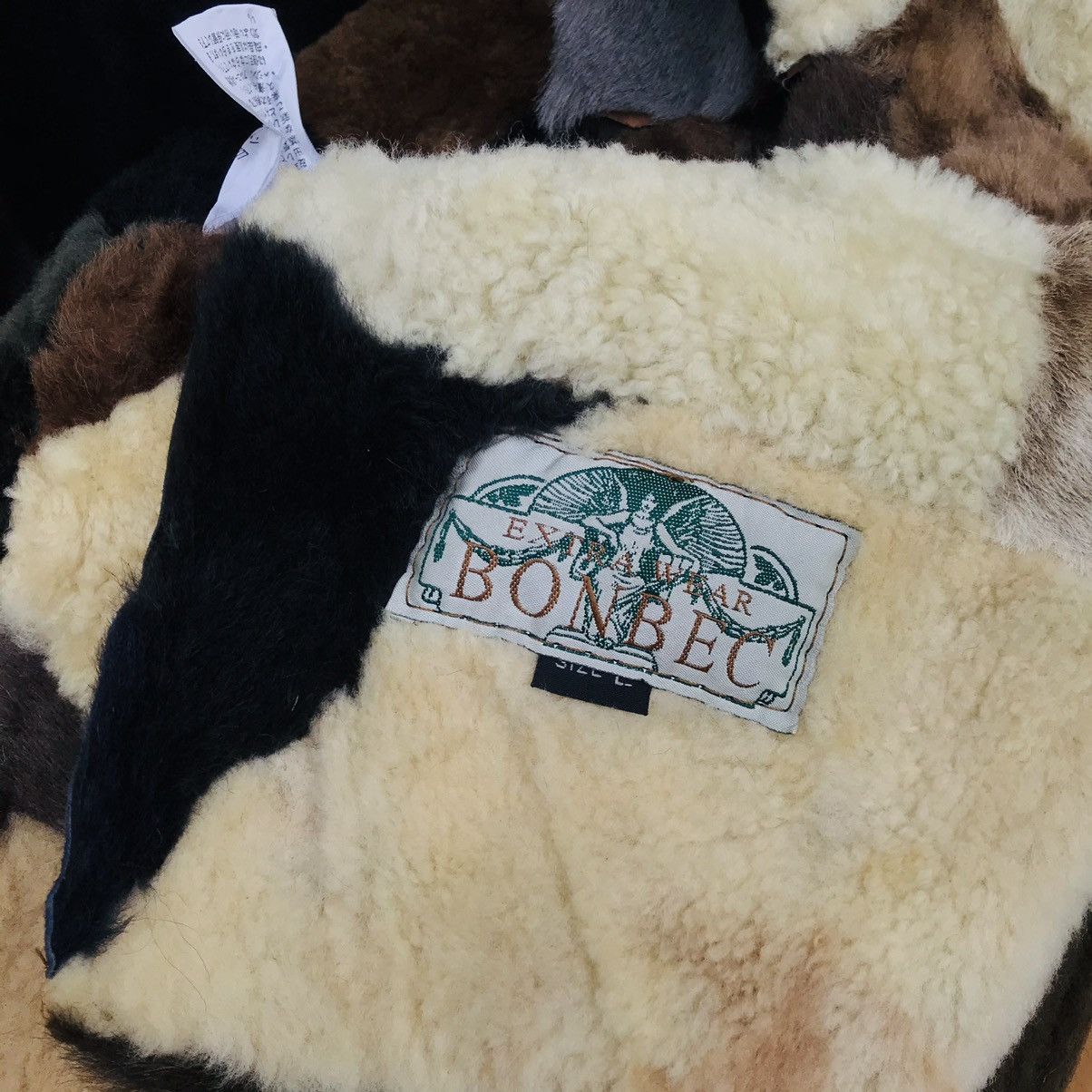 Designer Rare Patchwork Leather Multicolor Shearling by Bonbec L Size US L / EU 52-54 / 3 - 10 Thumbnail