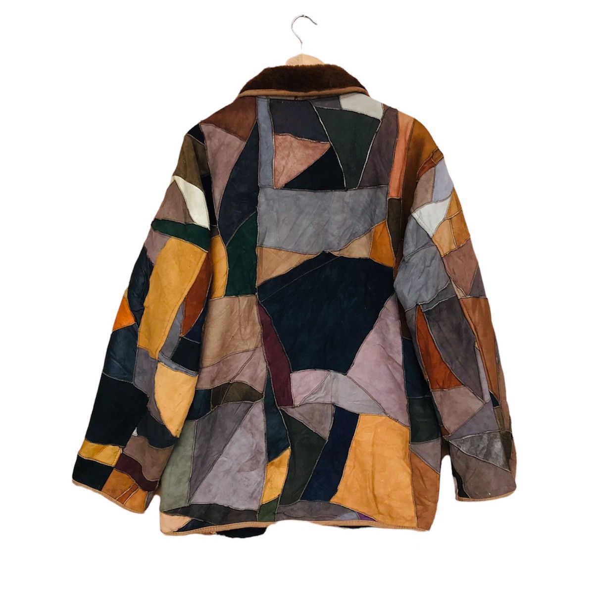 Designer Rare Patchwork Leather Multicolor Shearling by Bonbec L Size US L / EU 52-54 / 3 - 5 Thumbnail