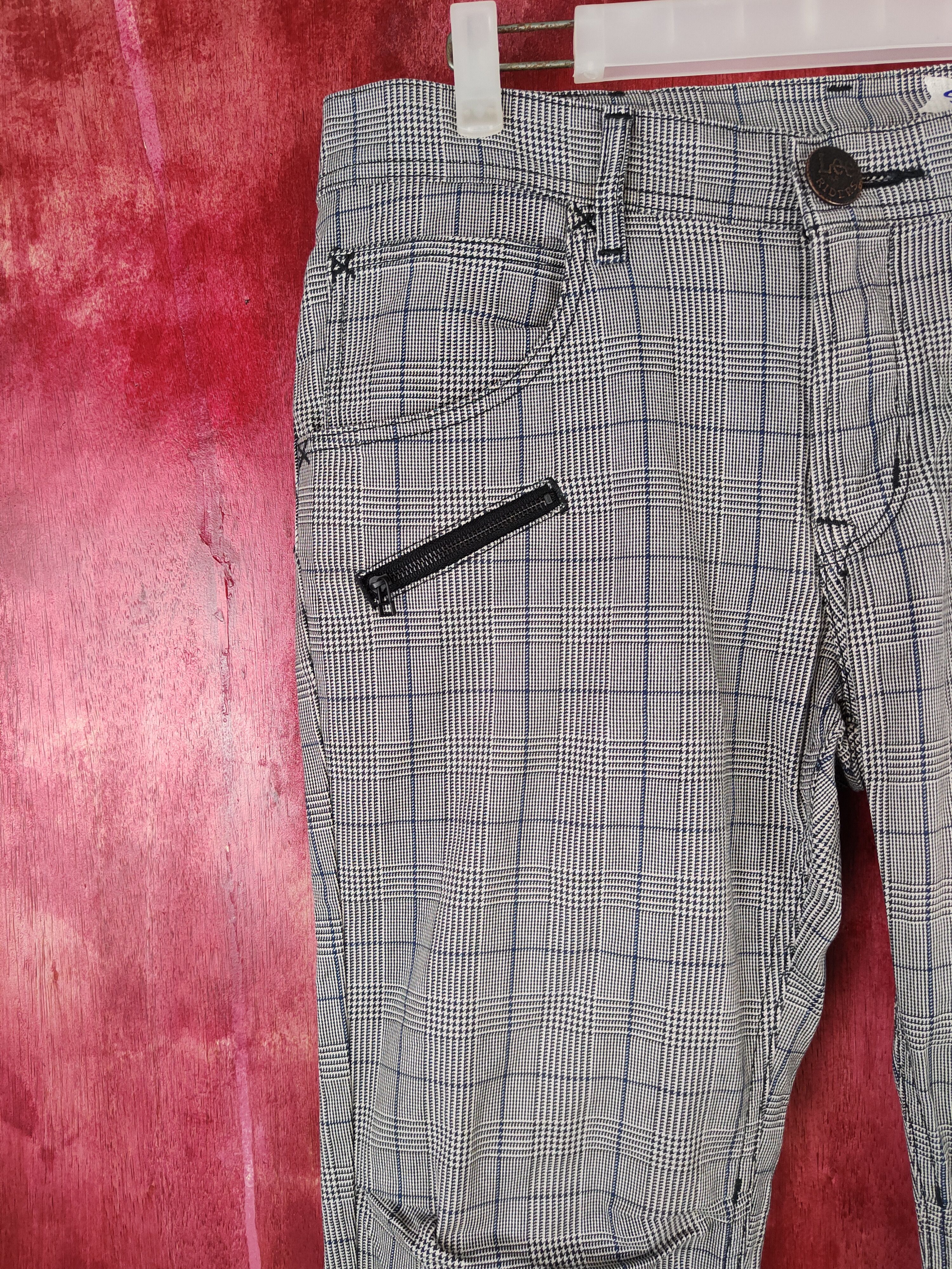 Japanese Brand × Lee Lee Riders Gray/Black checkered buckle back Cargo Pants#5312 Size US 34 / EU 50 - 3 Thumbnail