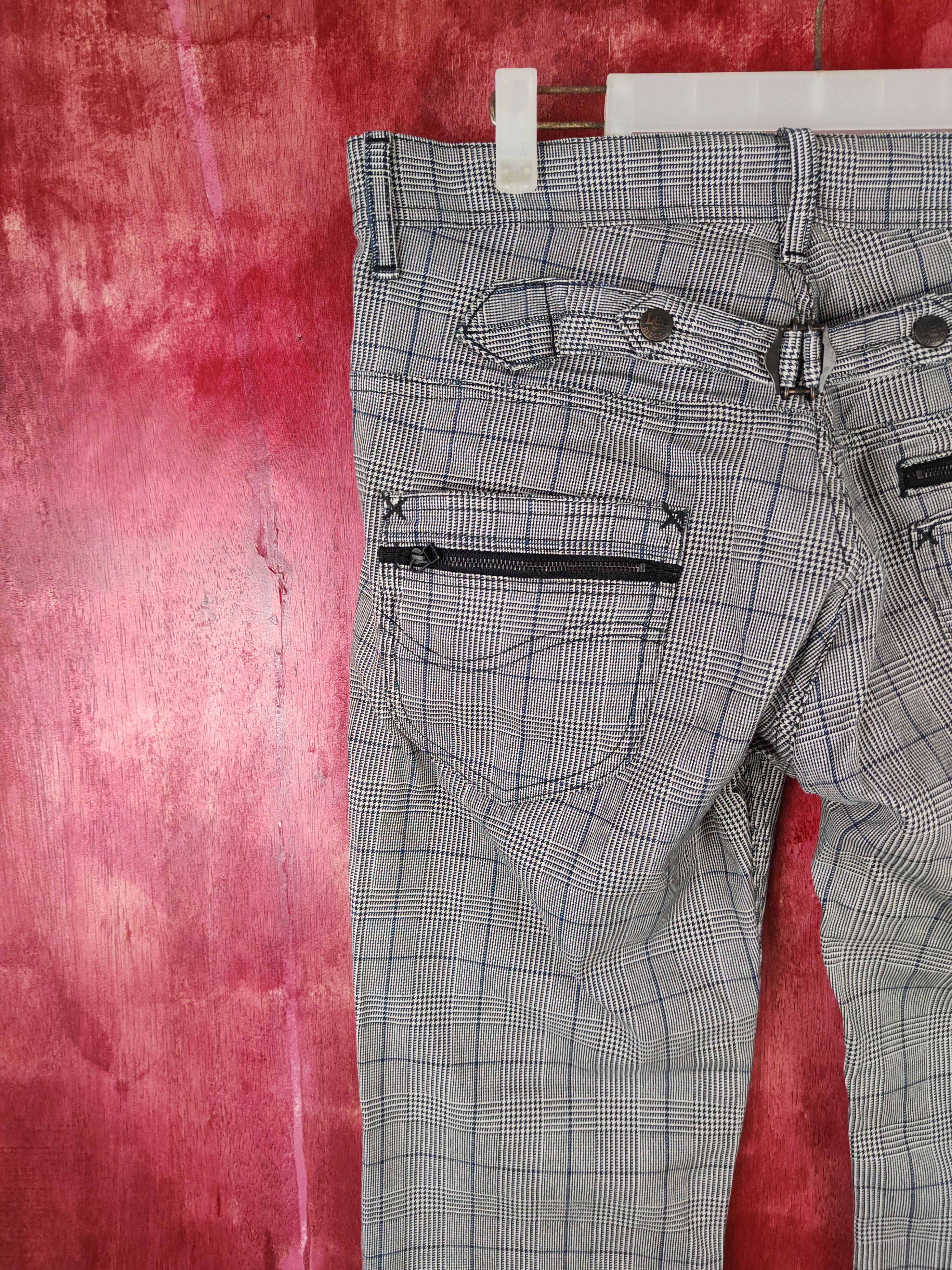Japanese Brand × Lee Lee Riders Gray/Black checkered buckle back Cargo Pants#5312 Size US 34 / EU 50 - 9 Thumbnail