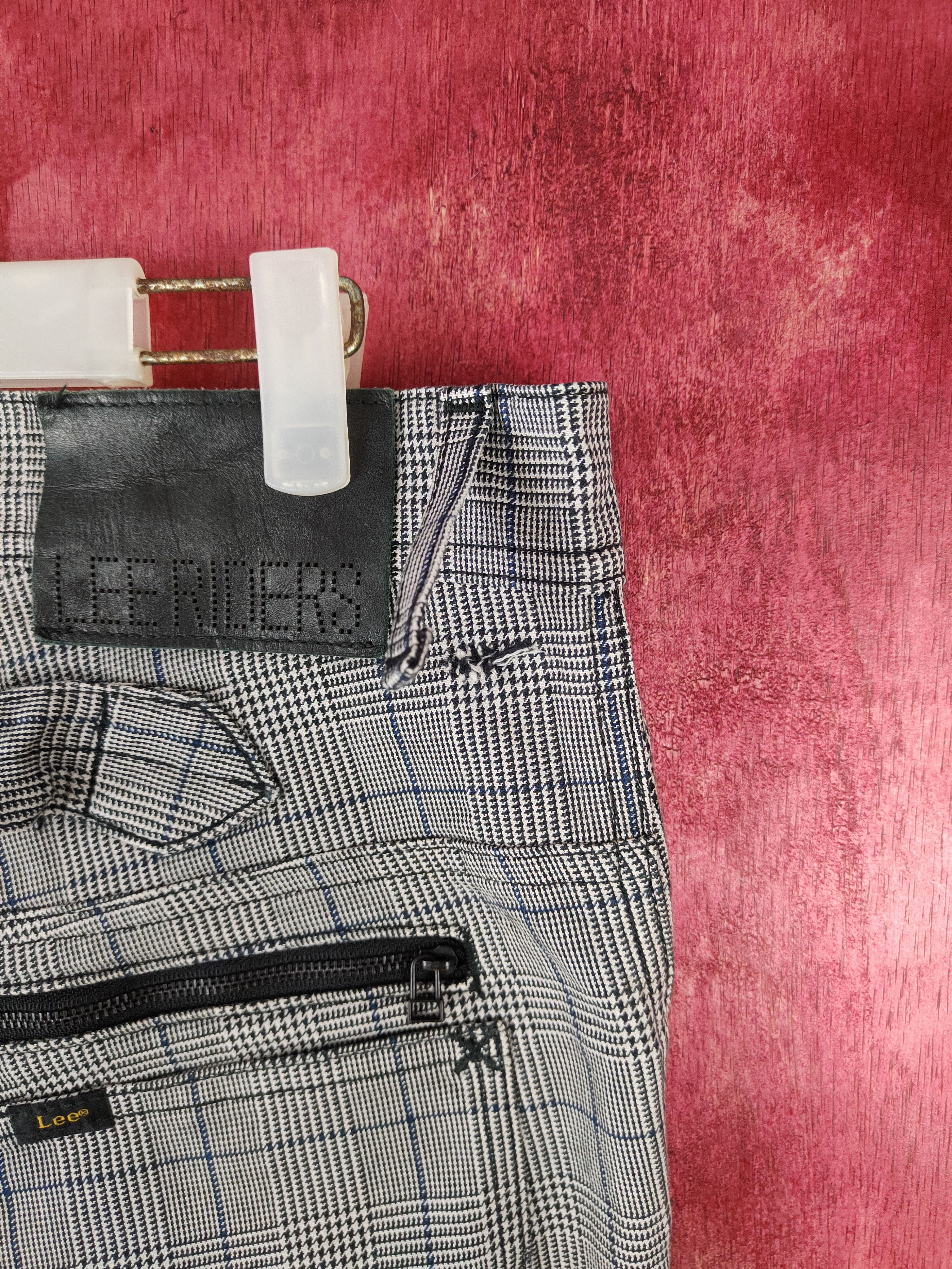 Japanese Brand × Lee Lee Riders Gray/Black checkered buckle back Cargo Pants#5312 Size US 34 / EU 50 - 7 Thumbnail