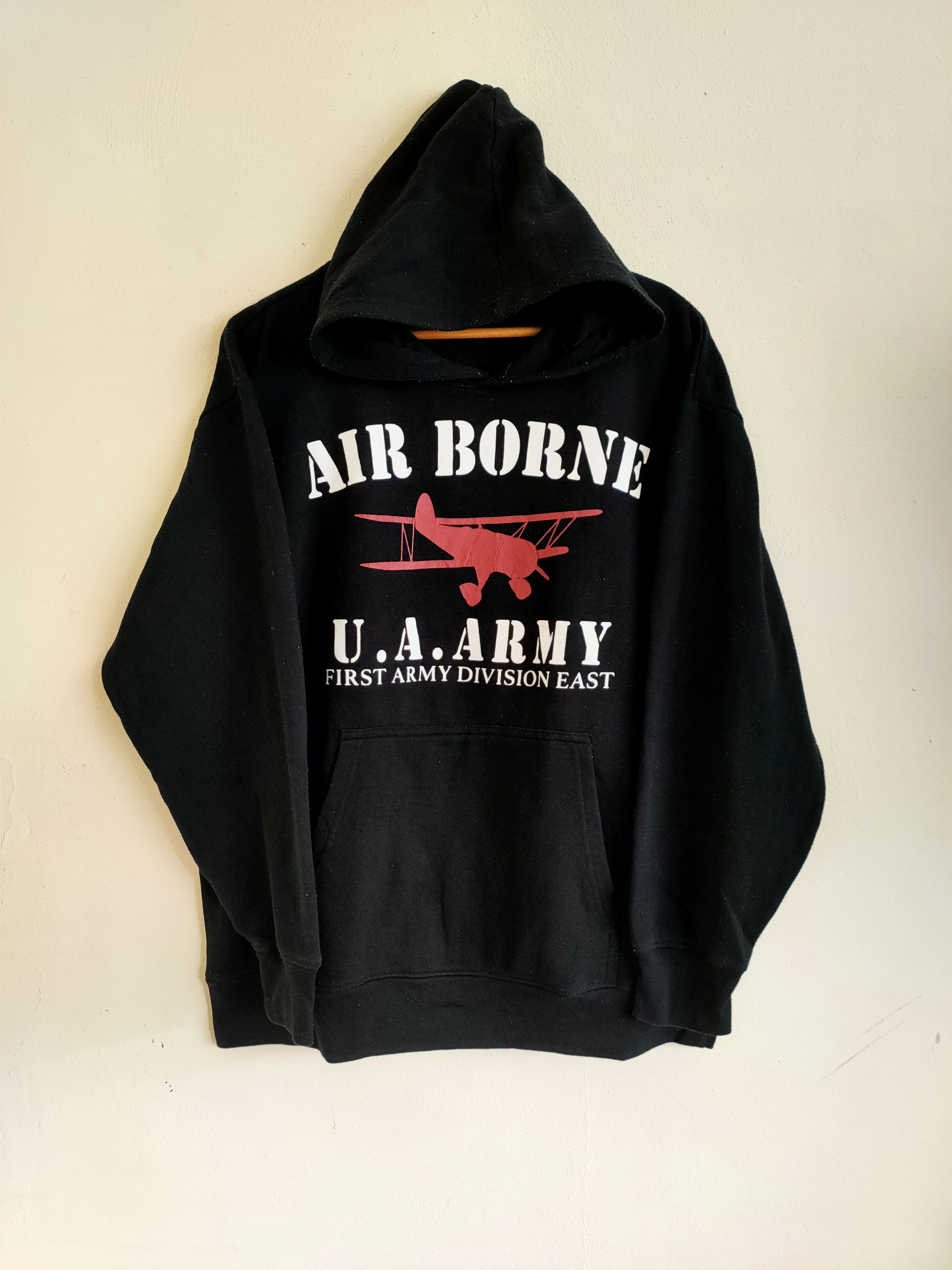 Vintage Rare Air Borne U.A.Army Sweatshirt Hoodie Size US XL / EU 56 / 4 - 1 Thumbnail