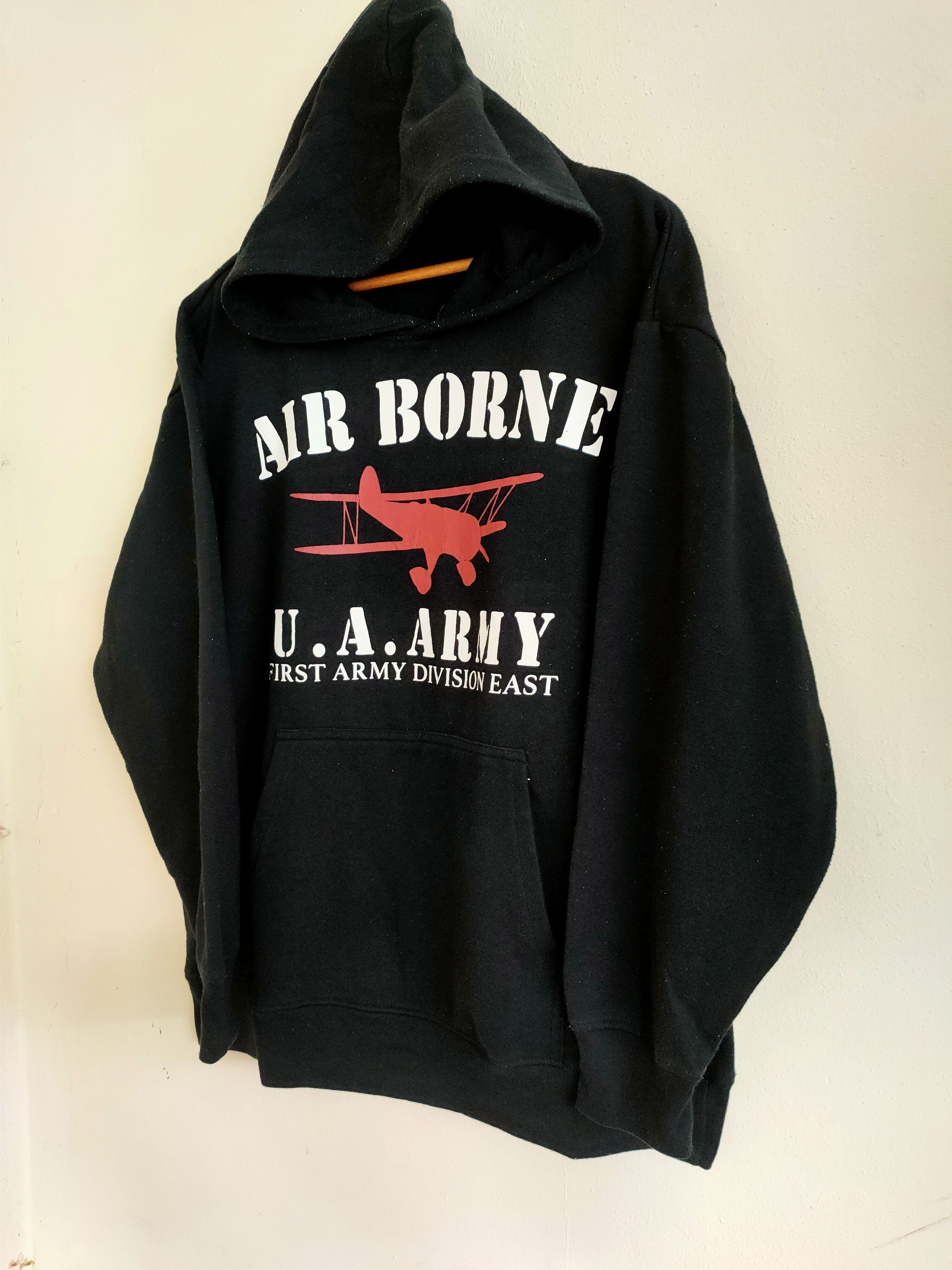 Vintage Rare Air Borne U.A.Army Sweatshirt Hoodie Size US XL / EU 56 / 4 - 4 Thumbnail