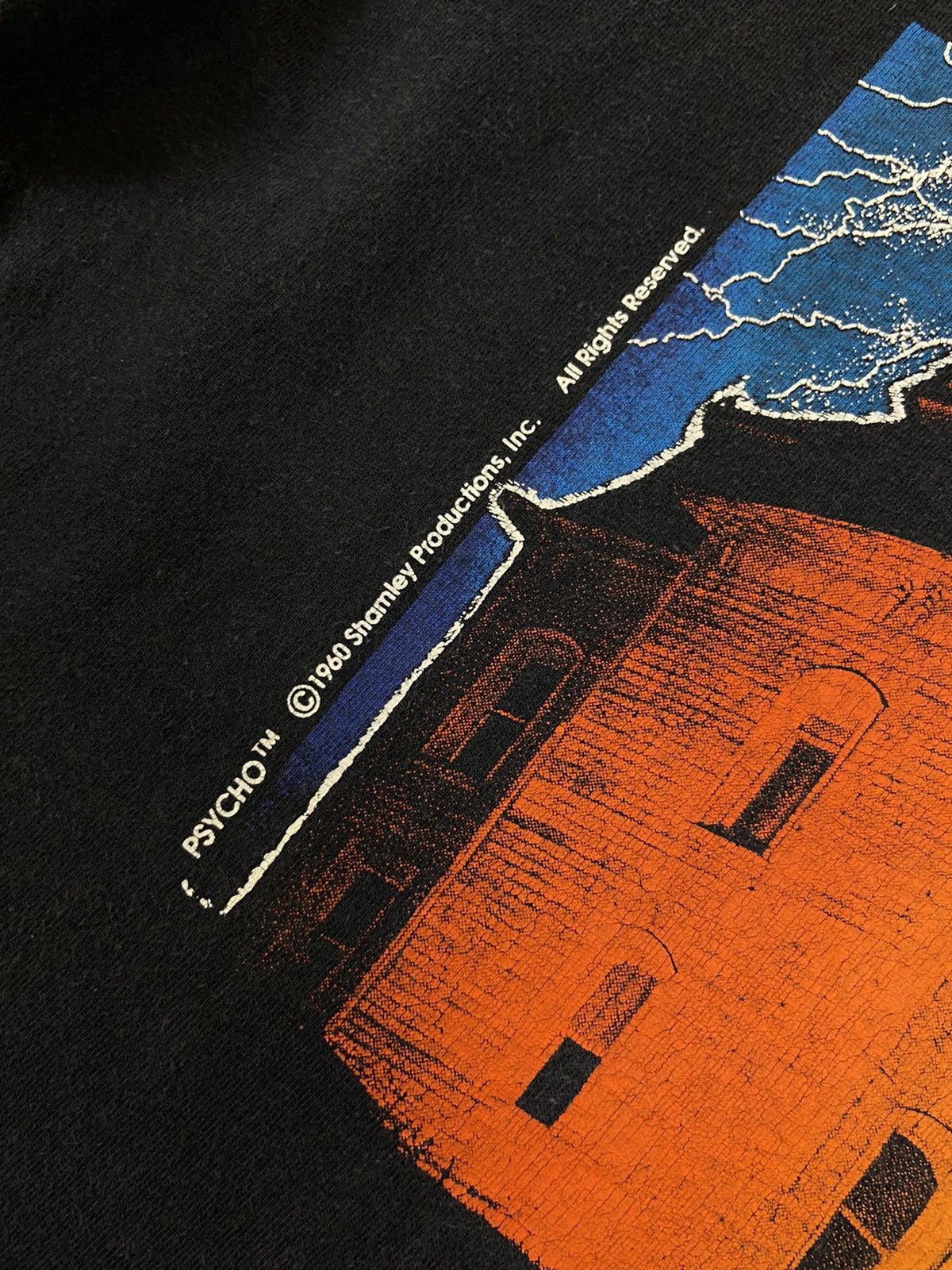Vintage VTG 1960 PSYCHO BATES MOTEL HORROR MOVIE TEE SINGLE STITCH Size US XL / EU 56 / 4 - 3 Thumbnail