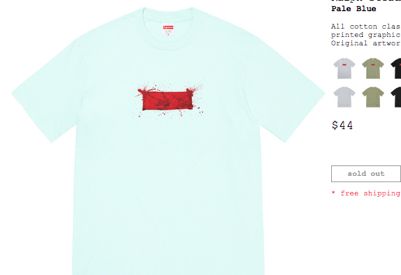 Supreme Supreme Ralph Steadman Box Logo Tee Pale Blue L Blood Size US L / EU 52-54 / 3 - 1 Thumbnail