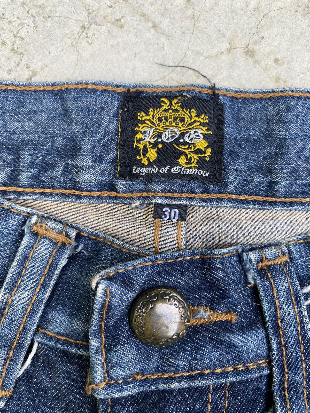 Designer × Japanese Brand Lagend of Glamour Skull printed Distressed Denim Size US 30 / EU 46 - 11 Thumbnail