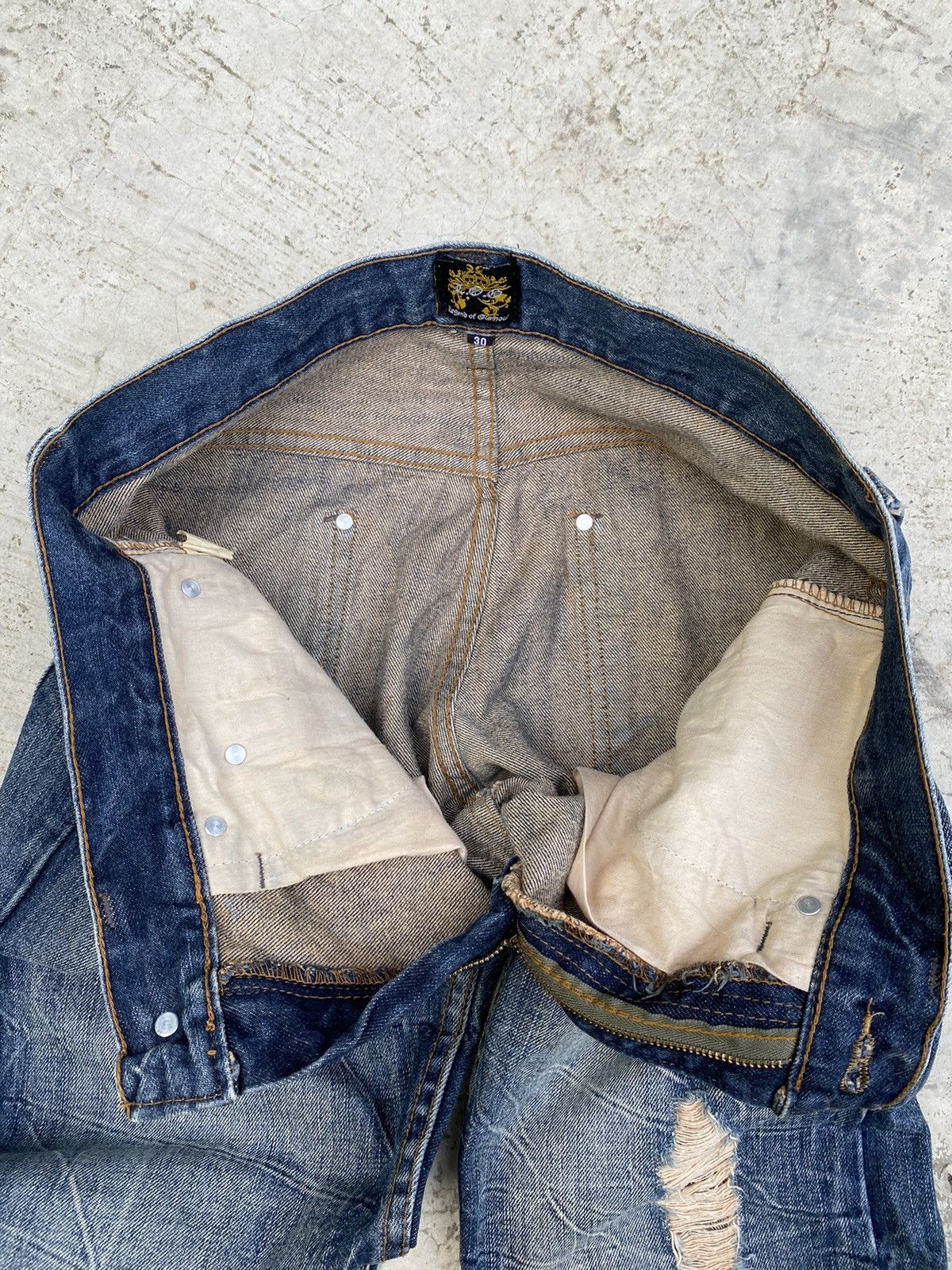 Designer × Japanese Brand Lagend of Glamour Skull printed Distressed Denim Size US 30 / EU 46 - 8 Thumbnail