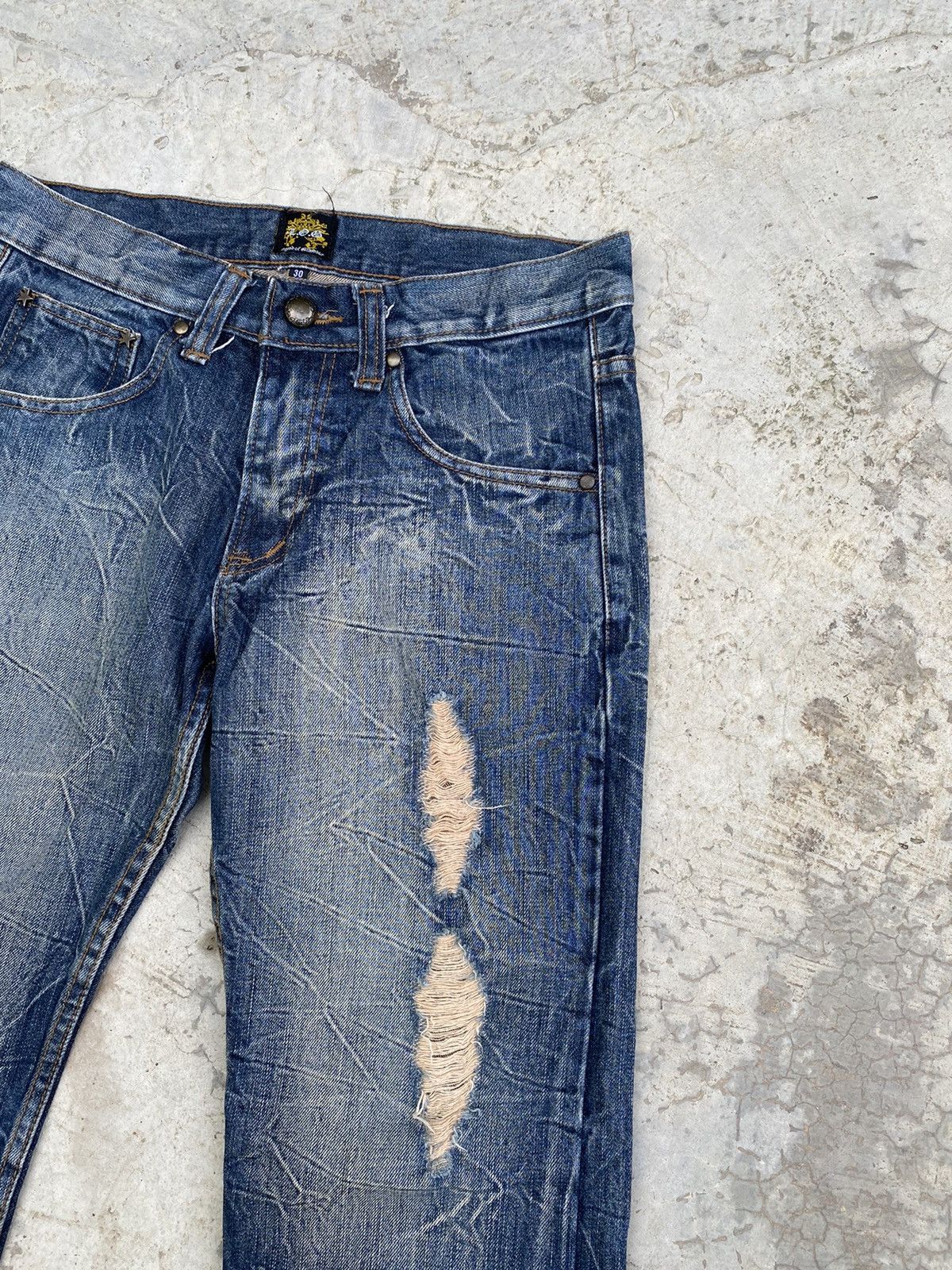 Designer × Japanese Brand Lagend of Glamour Skull printed Distressed Denim Size US 30 / EU 46 - 4 Thumbnail