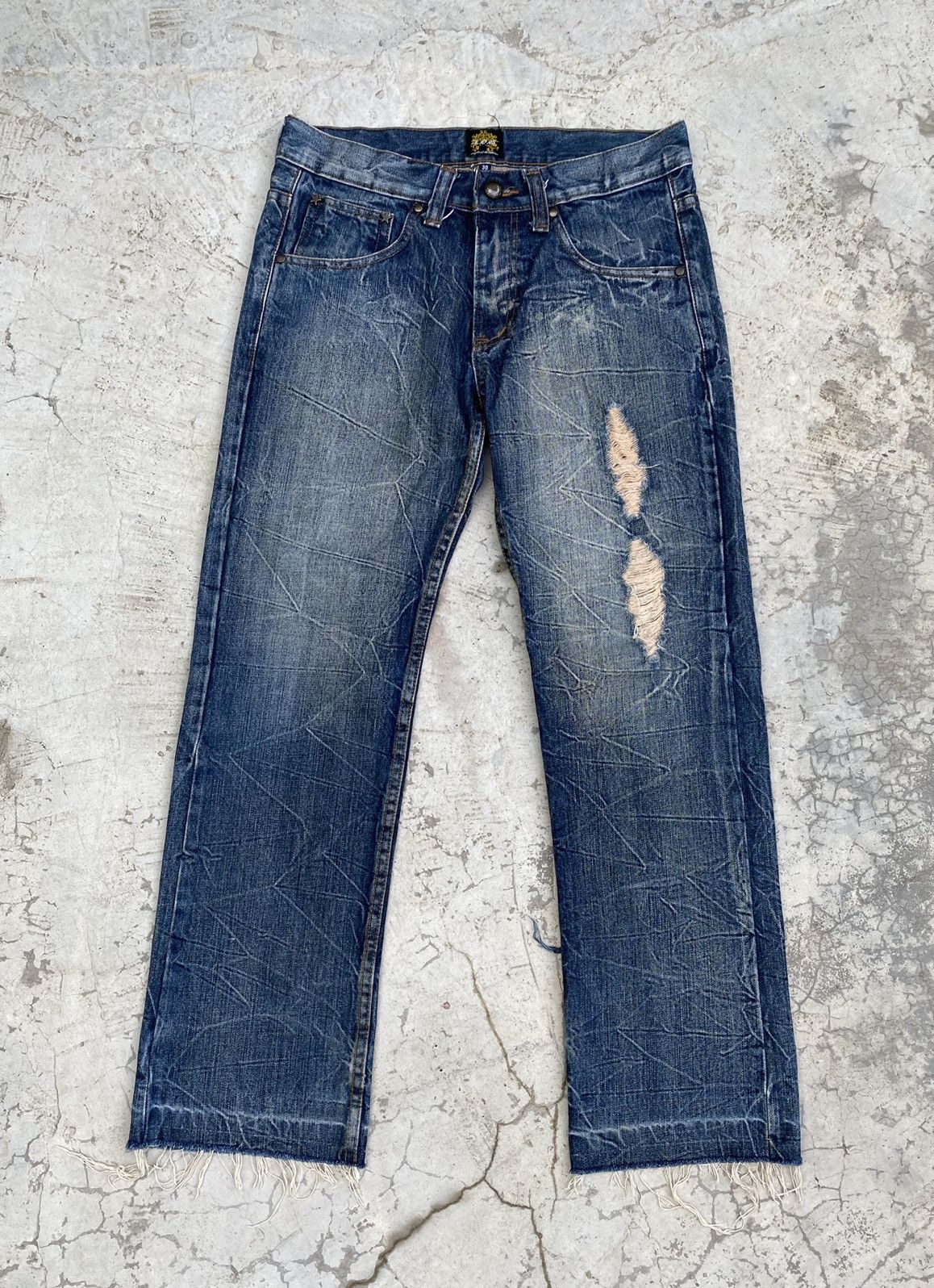 Designer × Japanese Brand Lagend of Glamour Skull printed Distressed Denim Size US 30 / EU 46 - 1 Thumbnail