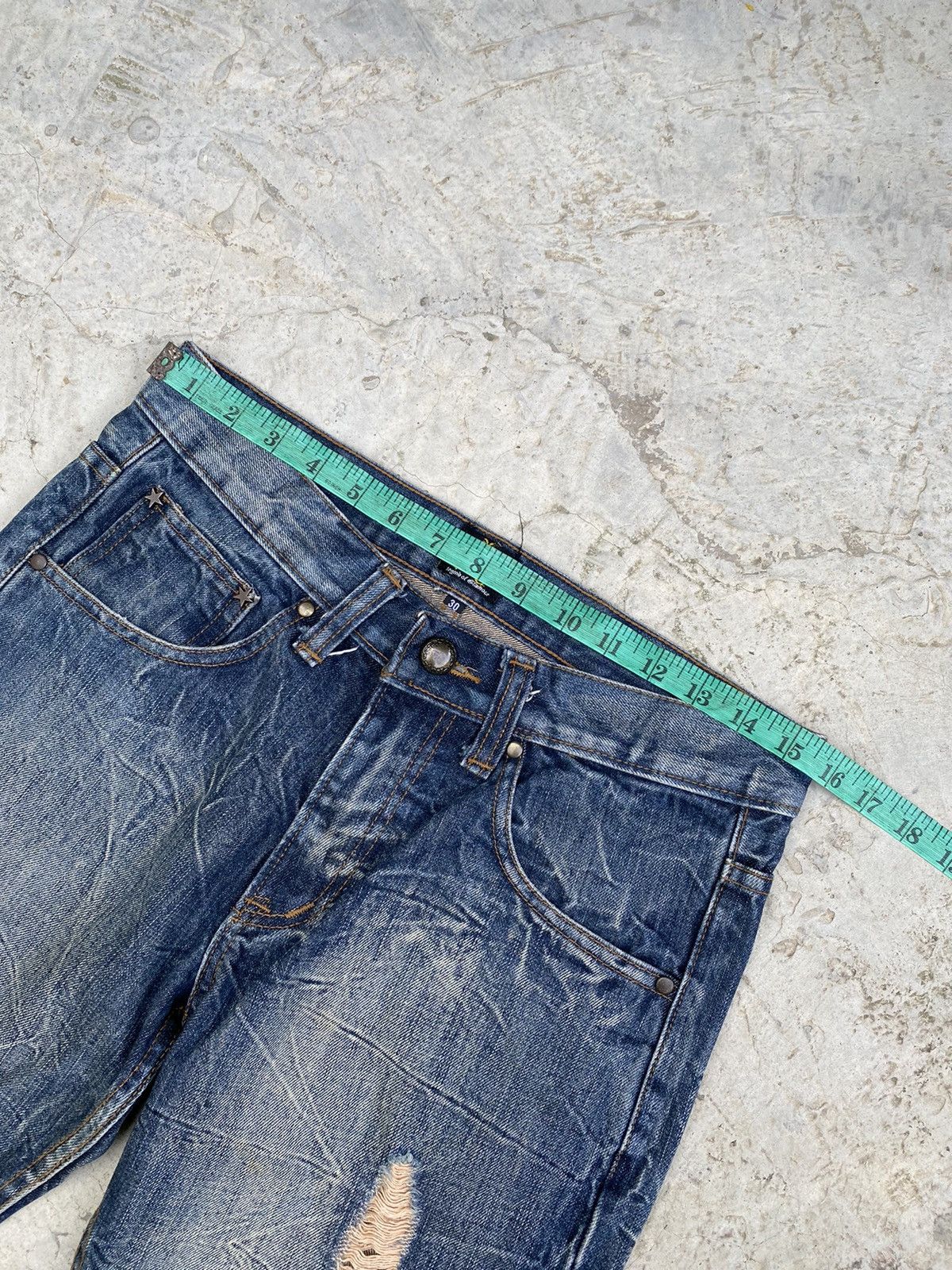 Designer × Japanese Brand Lagend of Glamour Skull printed Distressed Denim Size US 30 / EU 46 - 14 Thumbnail
