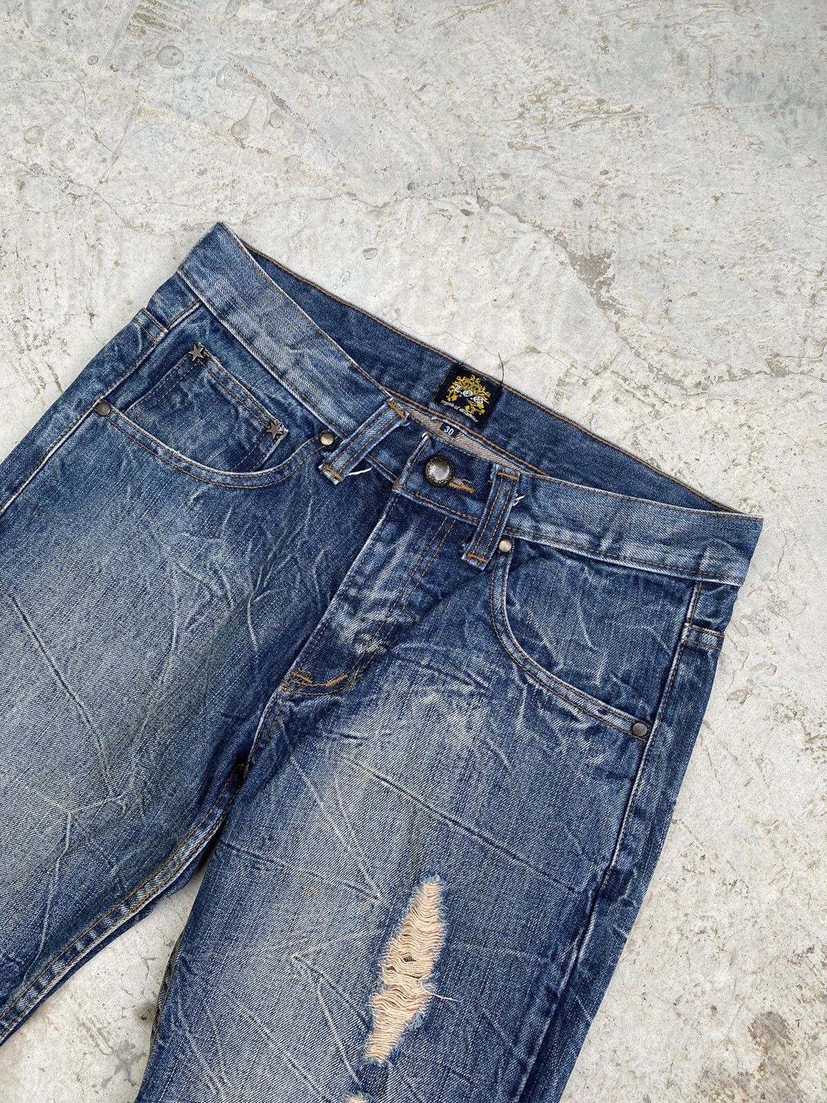 Designer × Japanese Brand Lagend of Glamour Skull printed Distressed Denim Size US 30 / EU 46 - 3 Thumbnail