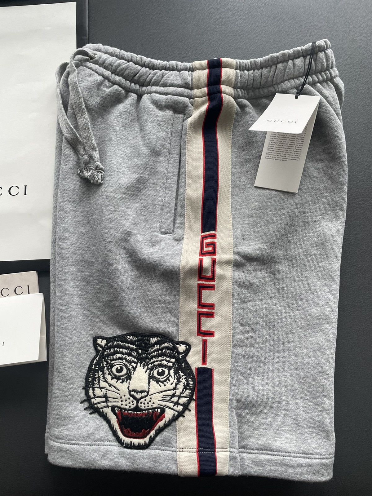 Gucci Brand New Limited Super Runway Tiger Gucci Track Shorts Size US 29 - 13 Thumbnail