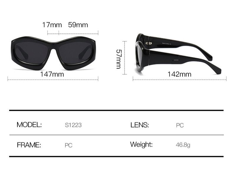 Designer Y2K Bigger Baggy Punk Sunglasses Size ONE SIZE - 8 Thumbnail