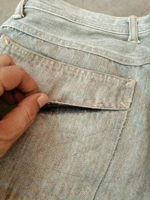 Japanese Brand × Jean × Vintage Vintage Distressed Japanese HR Market Selvedge Redline Jeans Size US 33 - 7 Thumbnail