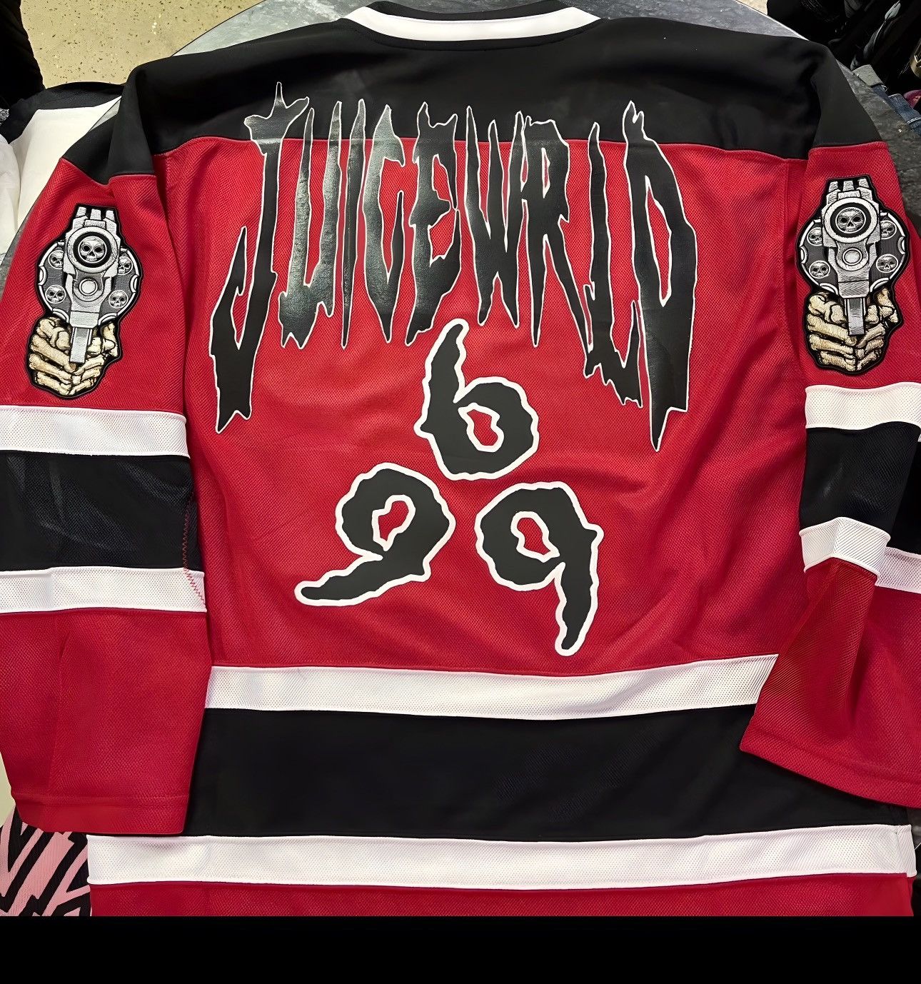 Custom Juice Wrld 999 Fighting Demons Chicago Hockey Jersey Grailed