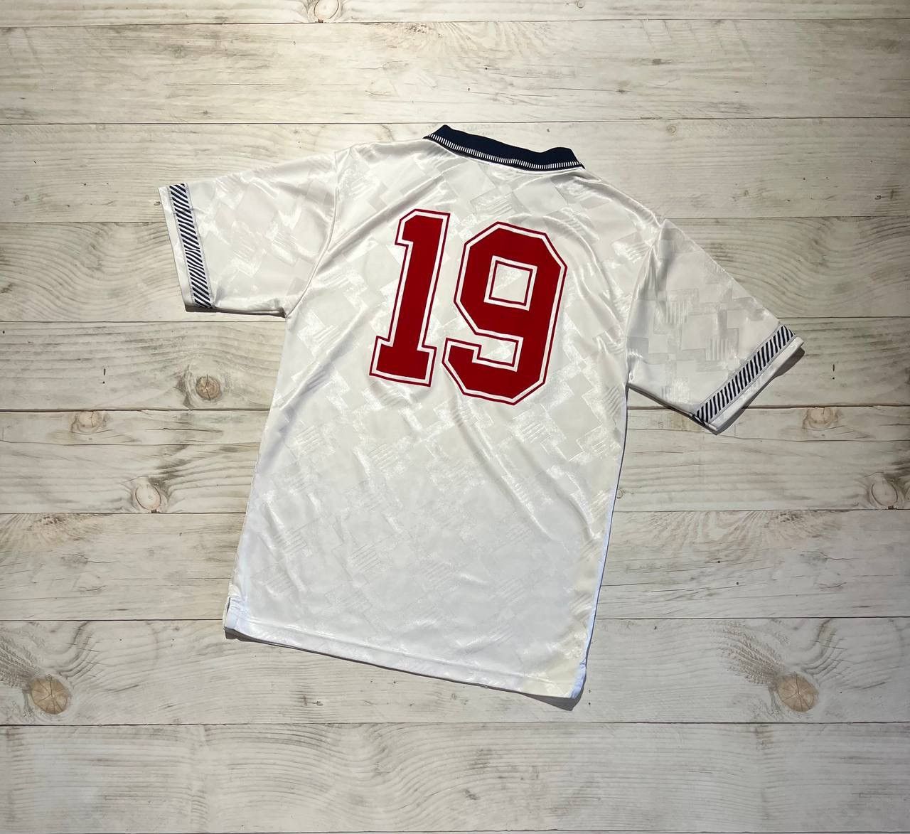 Vintage Score Draw England 1990 1992 #19 Home Shirt Soccer Jersey Size US M / EU 48-50 / 2 - 2 Thumbnail