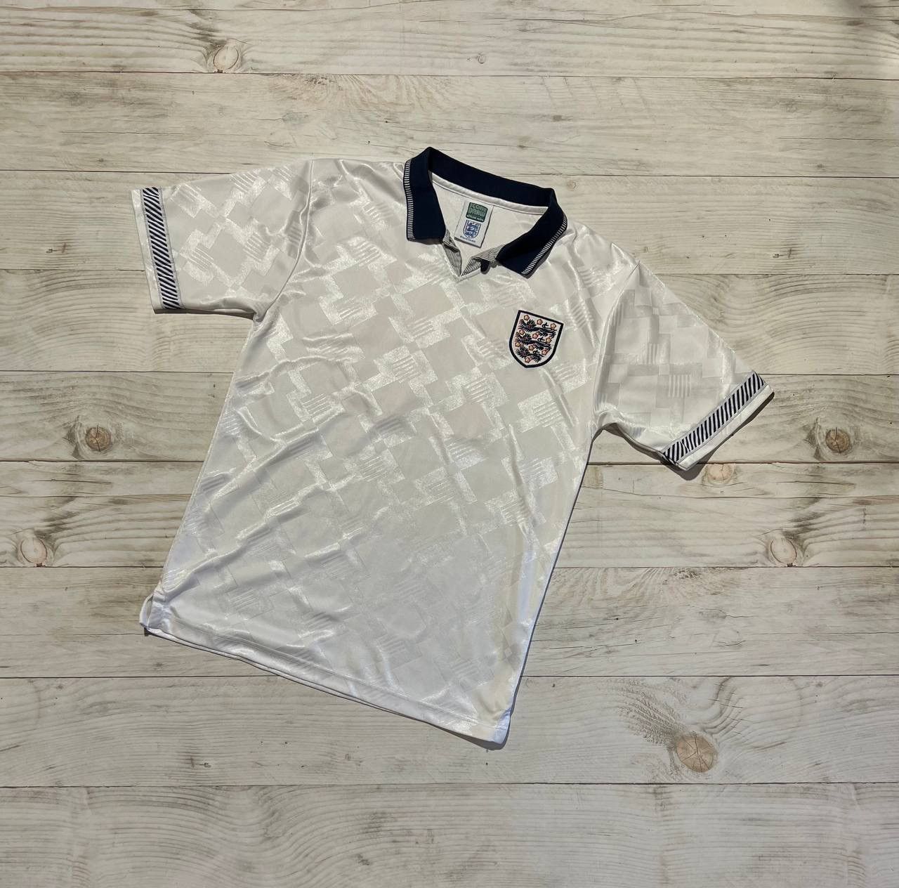 Vintage Score Draw England 1990 1992 #19 Home Shirt Soccer Jersey Size US M / EU 48-50 / 2 - 1 Thumbnail