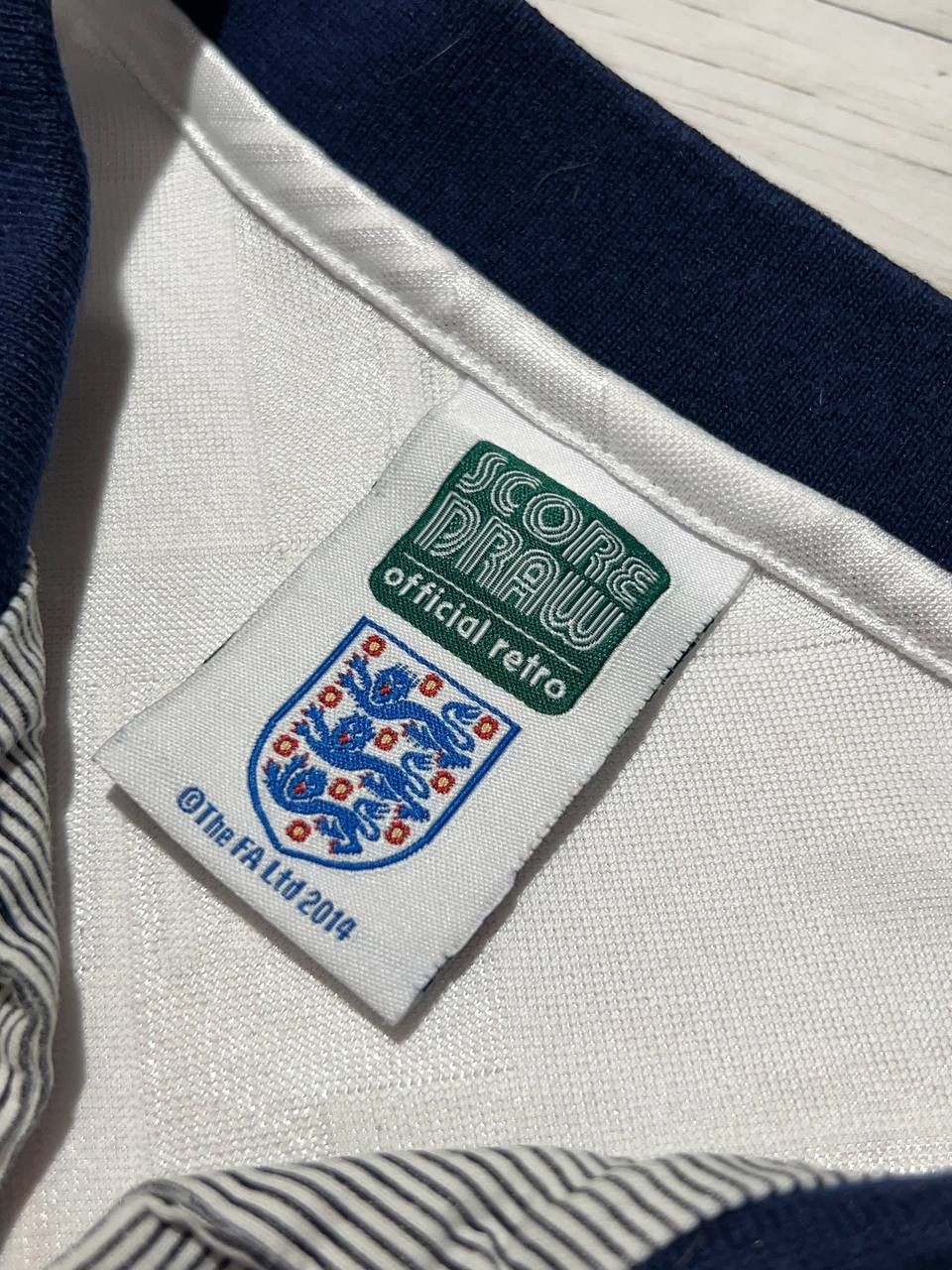 Vintage Score Draw England 1990 1992 #19 Home Shirt Soccer Jersey Size US M / EU 48-50 / 2 - 6 Thumbnail