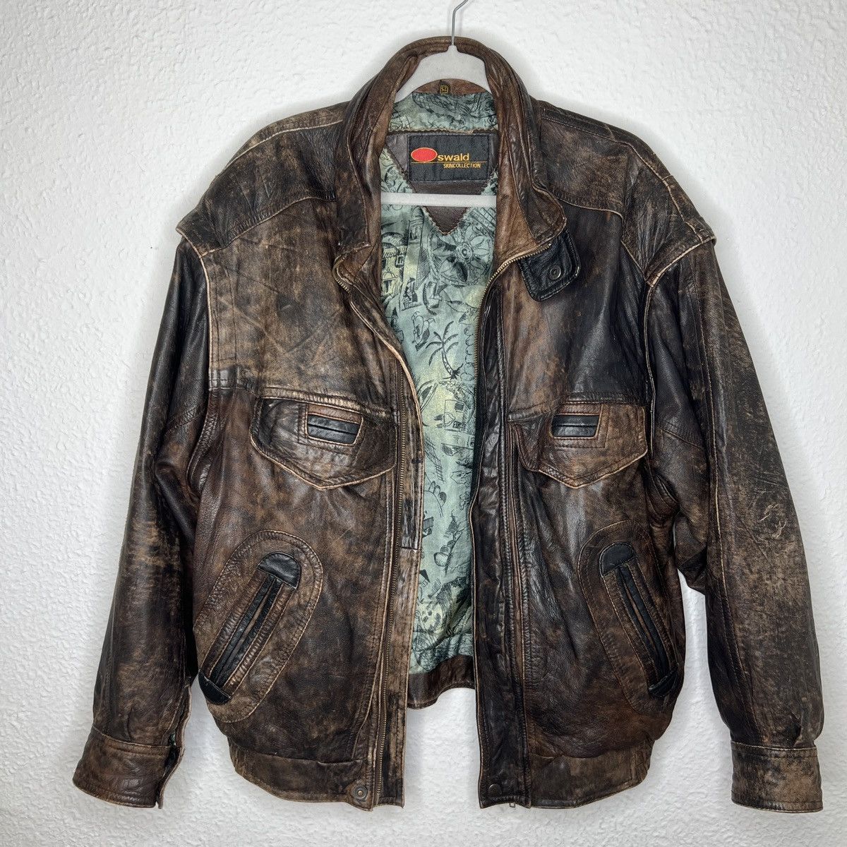 Leather × Vintage Vintage Brown Leather Motor Biker Jacket 2in1 Oswald Genuine Size US L / EU 52-54 / 3 - 11 Thumbnail