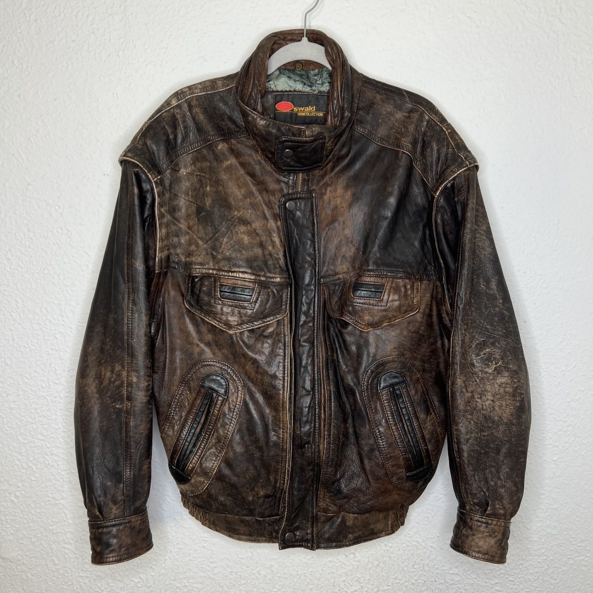 Leather × Vintage Vintage Brown Leather Motor Biker Jacket 2in1 Oswald Genuine Size US L / EU 52-54 / 3 - 1 Thumbnail