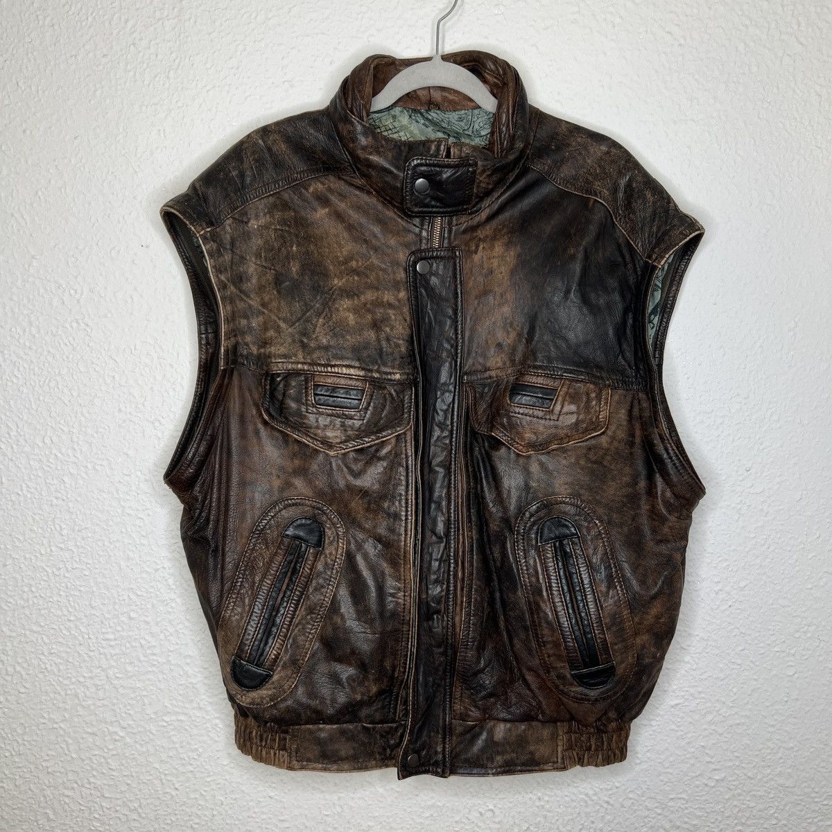 Leather × Vintage Vintage Brown Leather Motor Biker Jacket 2in1 Oswald Genuine Size US L / EU 52-54 / 3 - 12 Thumbnail