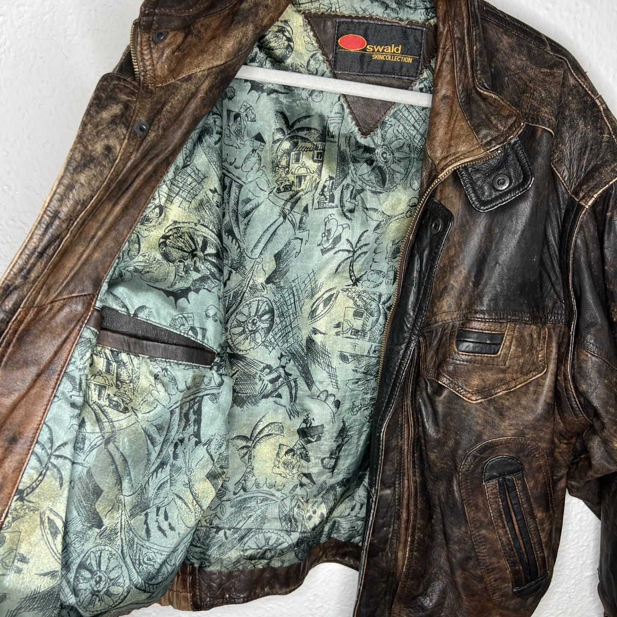 Leather × Vintage Vintage Brown Leather Motor Biker Jacket 2in1 Oswald Genuine Size US L / EU 52-54 / 3 - 9 Thumbnail