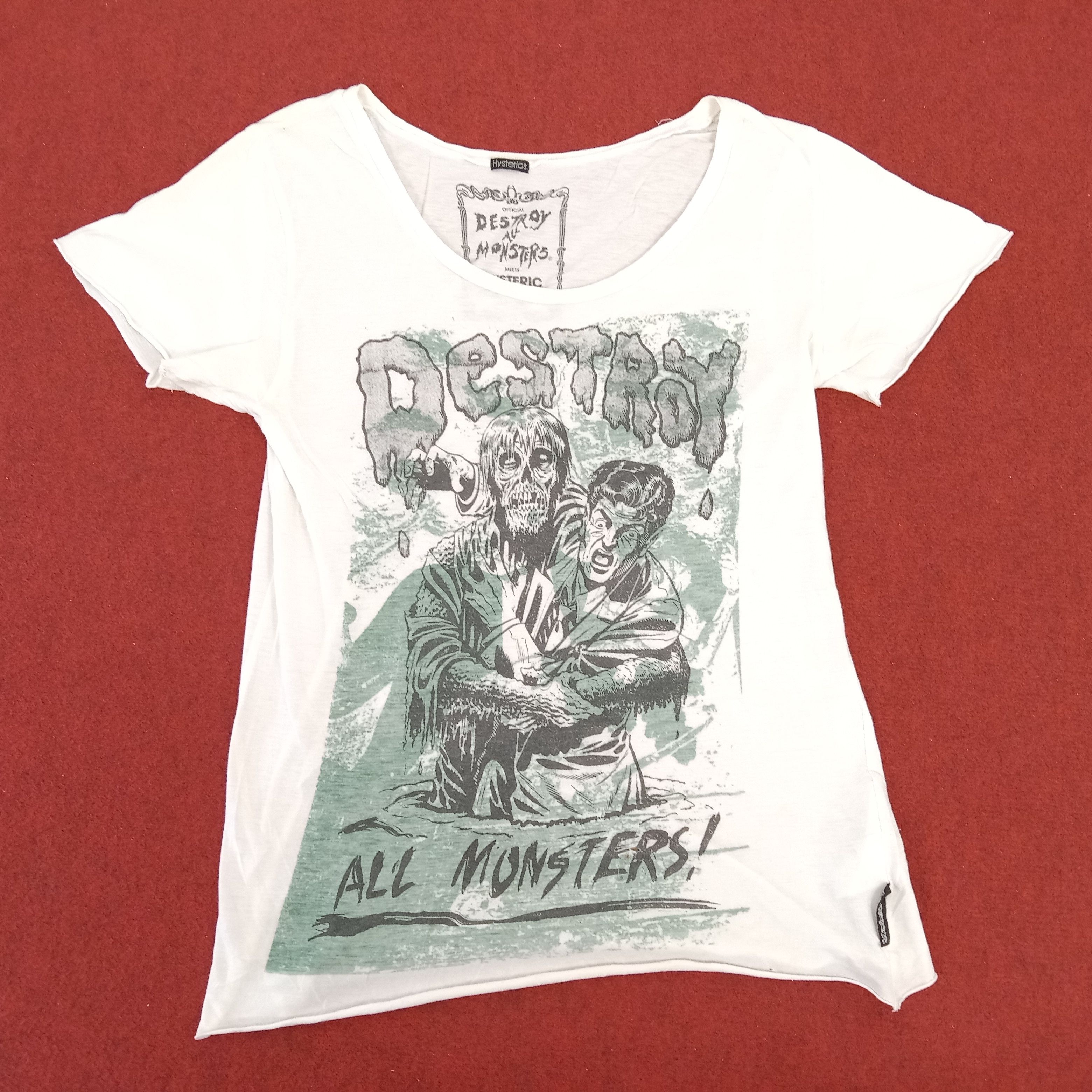 image of Hysteric Glamour Streetwear Style Monsters Design Tshirt in White, Women's (Size XS)