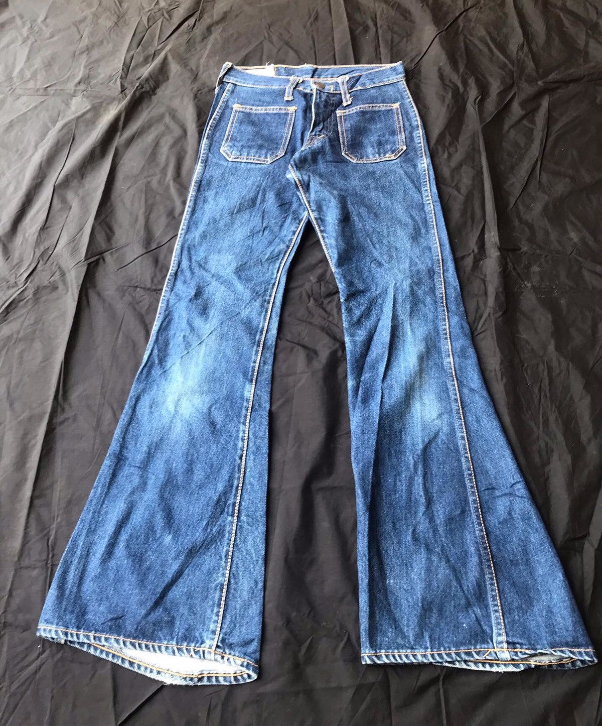 image of VTG Big John Denim Bell Bottom Zip Talon in Blue, Women's (Size 26)