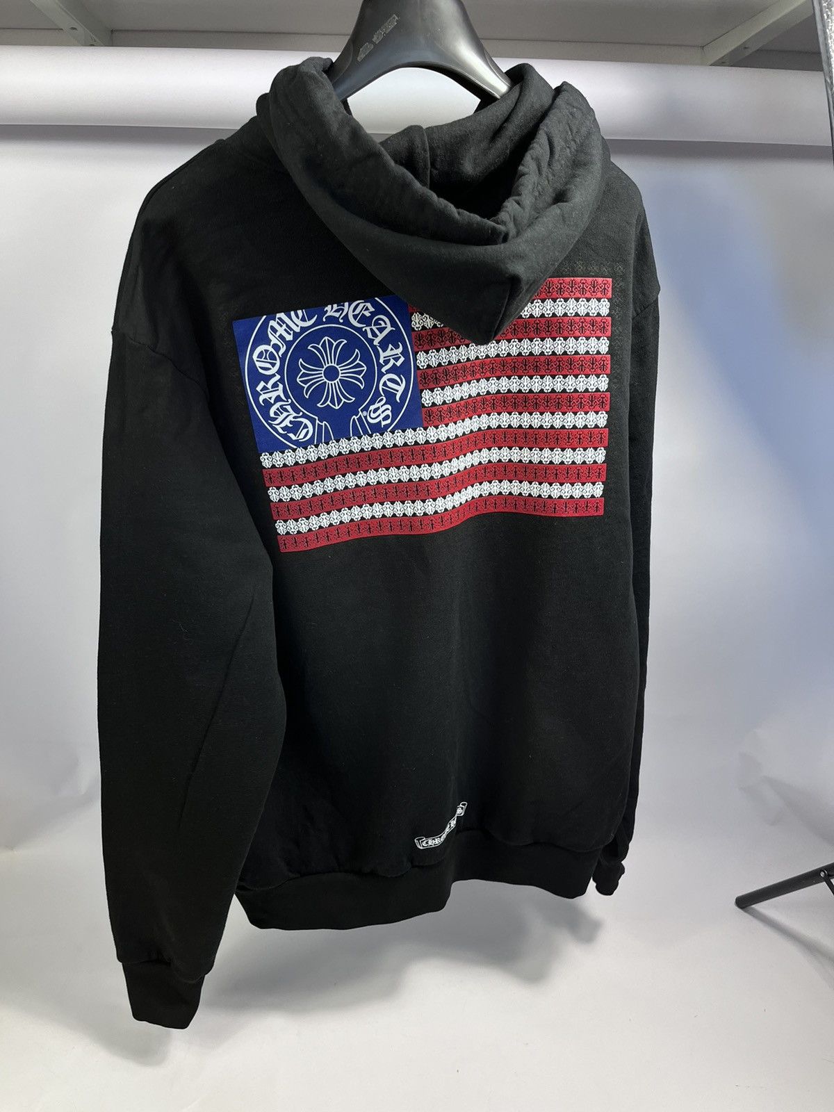 Chrome Hearts CHROME HEARTS USA AMERICAN FLAG PRINT OS HOODIE 