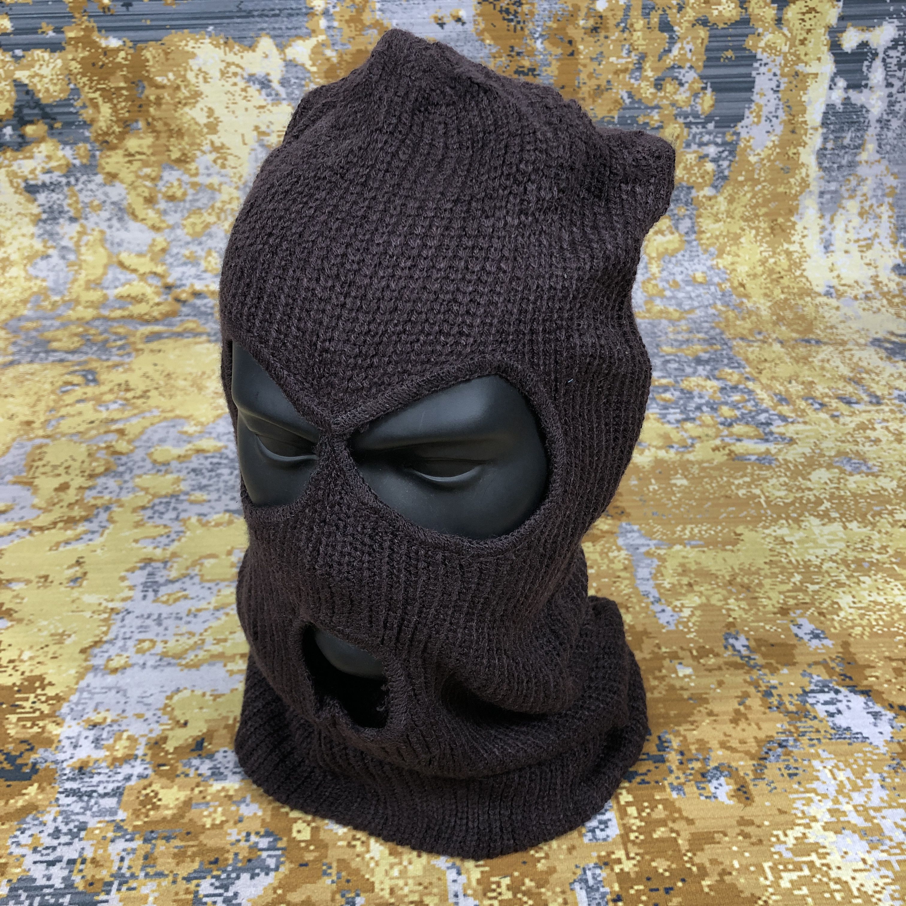 Vintage Vintage Brown Ski Mask Hat B1303 Size ONE SIZE - 1 Thumbnail