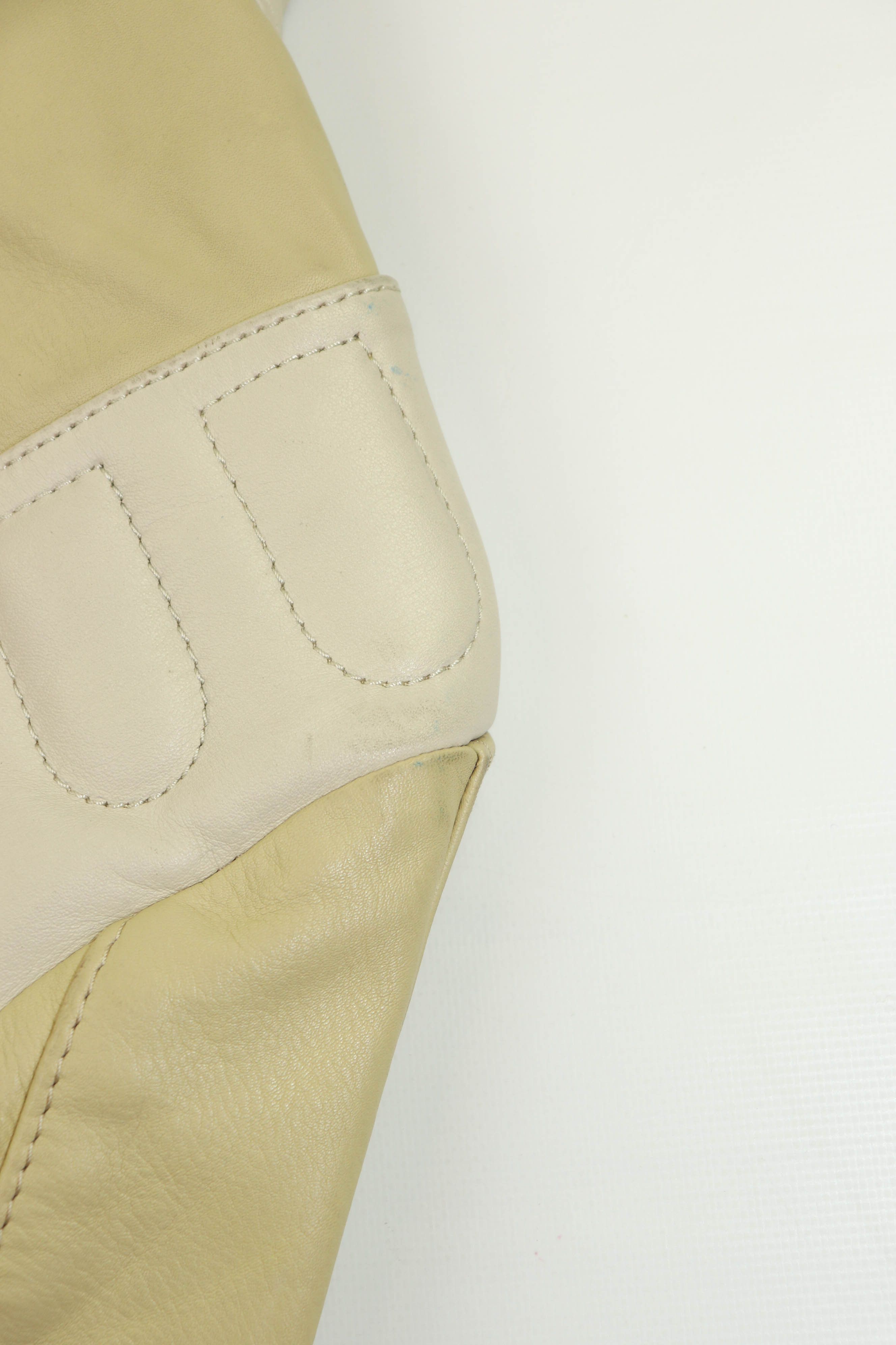 H&M H&M Studio S/S 2016 Women's Cream Beige Leather Biker Jacket Size M / US 6-8 / IT 42-44 - 14 Thumbnail