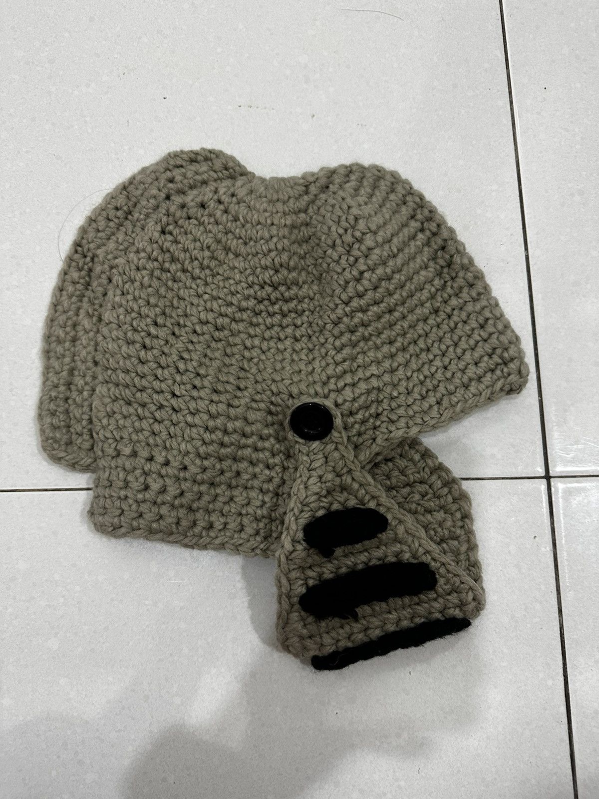 Japanese Brand Crocheted Knights Vintage Balaclava Helmet Knit Size ONE SIZE - 1 Thumbnail