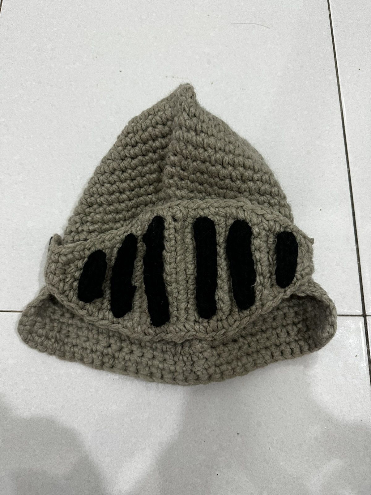 Japanese Brand Crocheted Knights Vintage Balaclava Helmet Knit Size ONE SIZE - 2 Thumbnail