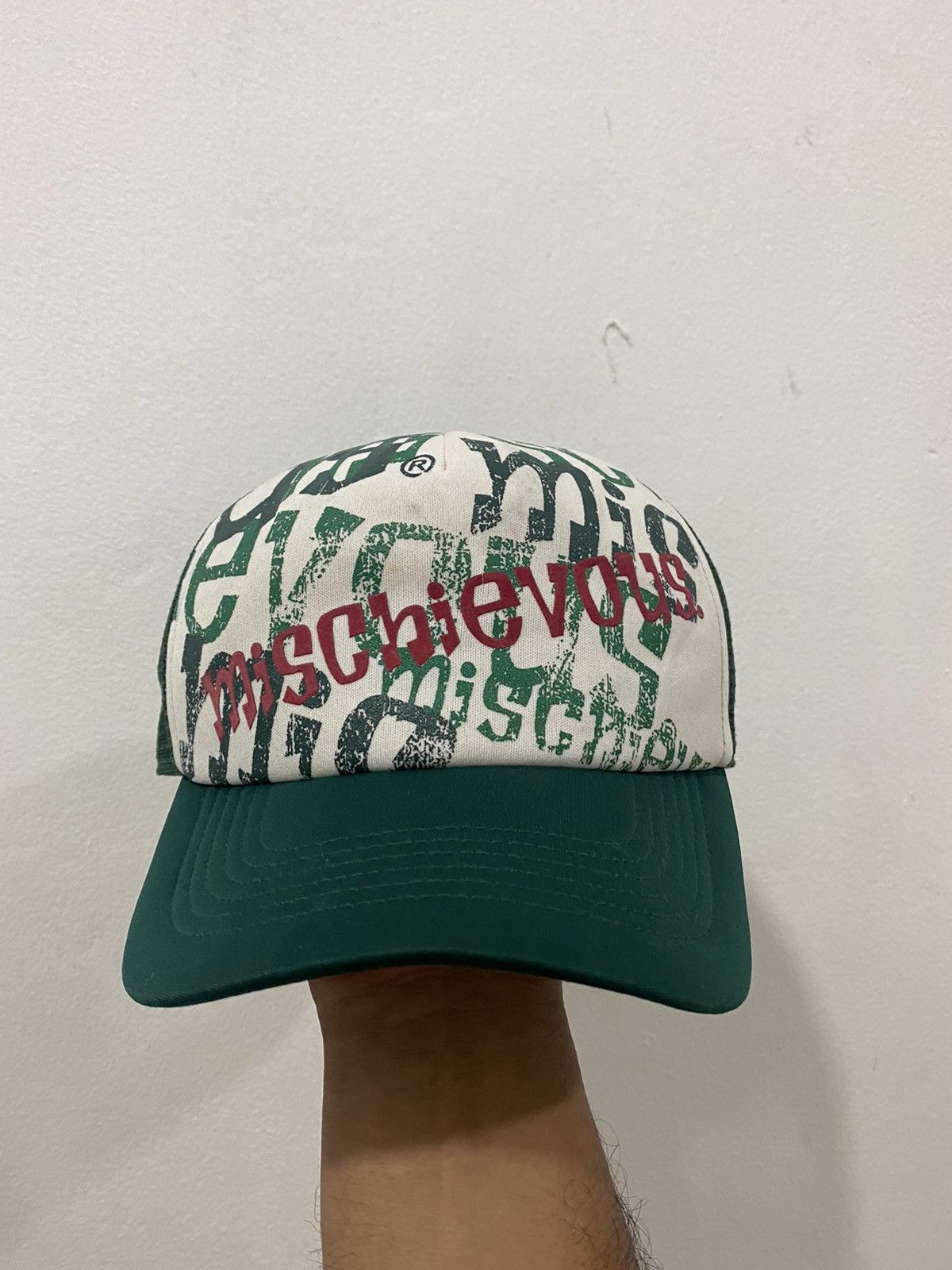 image of Vintage VTG Mischievous Japan Trucked Hat in Green, Men's
