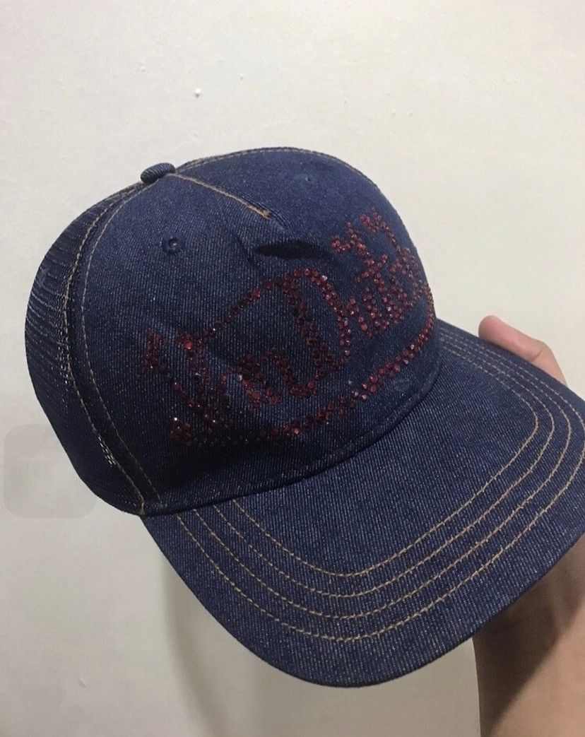 Von Dutch 🔥Vintage🔥 Von Dutch Denim Swarovski Trucked Hat Size ONE SIZE - 1 Thumbnail