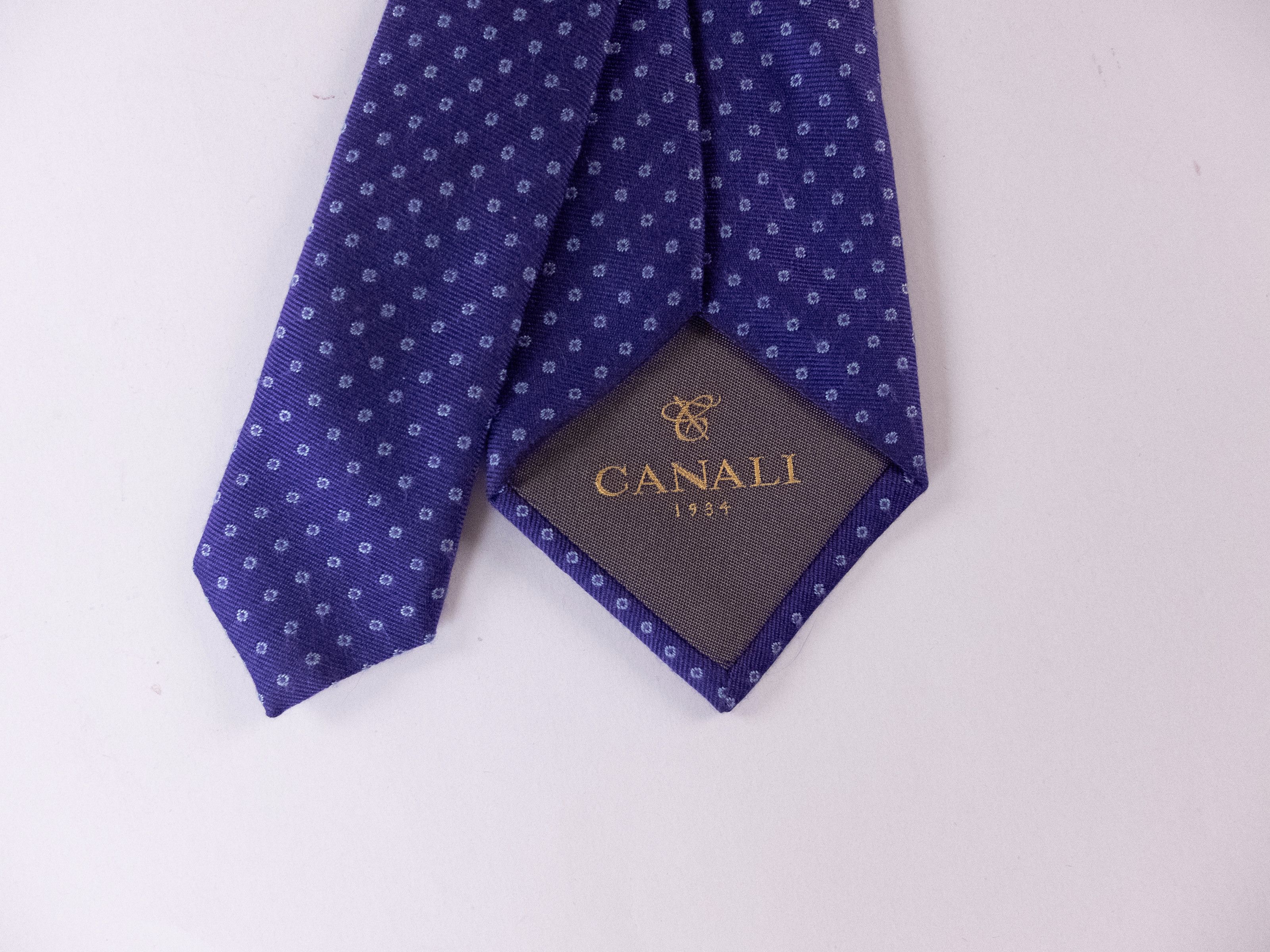 Canali CANALI purple mini circle motif woven silk tie authentic NWT Size ONE SIZE - 5 Thumbnail
