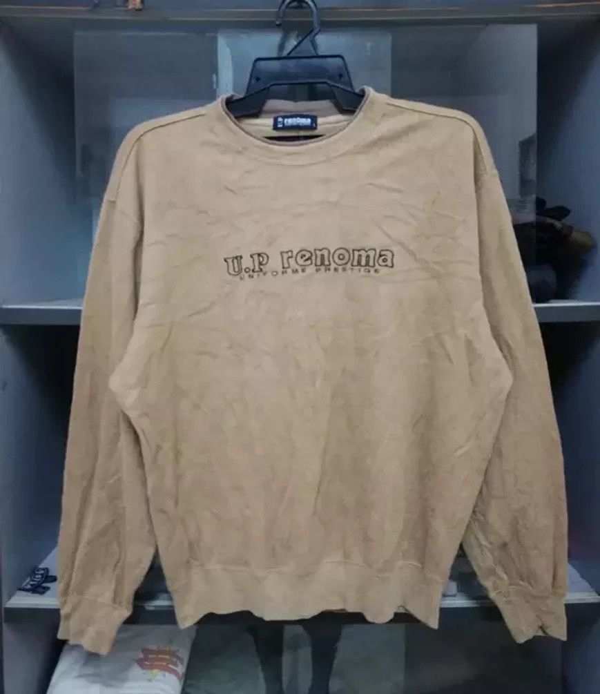 image of 14Th Addiction x If Six Was Nine Vintage Renoma Big Logo Spell Out Sweatshirt Large in Brown, Men's