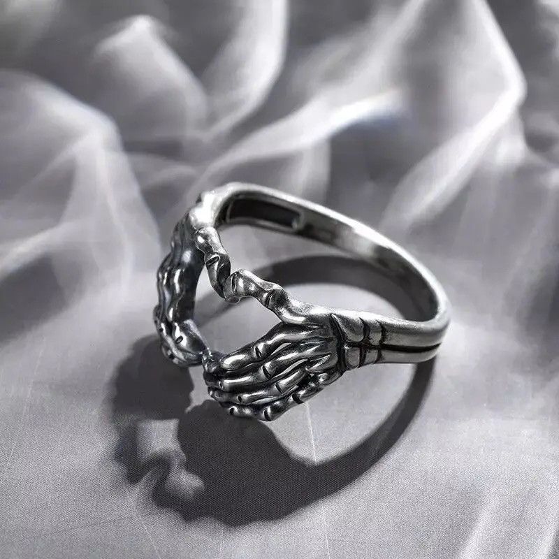 Jewelry Silver Plated Hand Heart Ring (Size 5-11) Size ONE SIZE - 5 Thumbnail