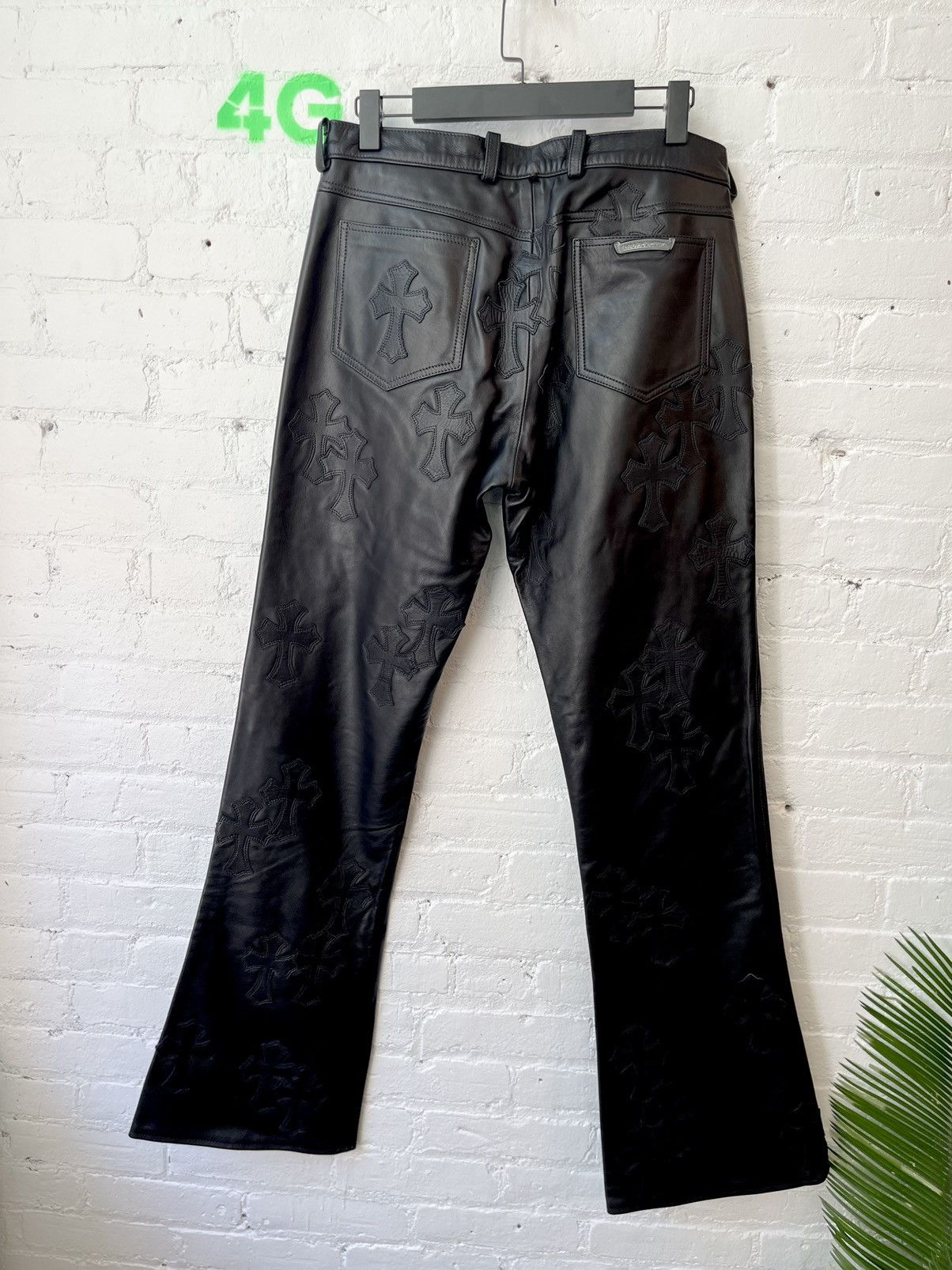 Chrome Hearts Chrome Hearts 70 Patch Black Leather Jeans Pants SZ 34 NEW Size US 34 / EU 50 - 10 Thumbnail