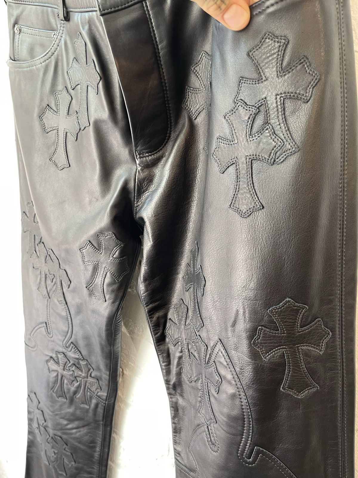 Chrome Hearts Chrome Hearts 70 Patch Black Leather Jeans Pants SZ 34 NEW Size US 34 / EU 50 - 9 Thumbnail