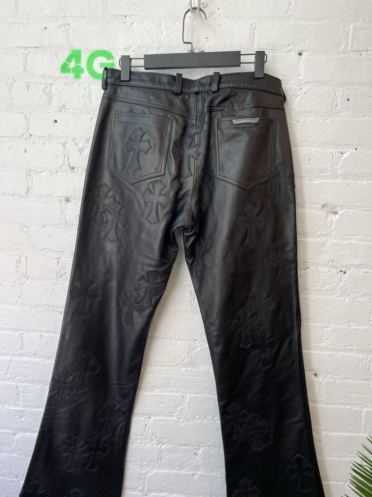 Chrome Hearts Chrome Hearts 70 Patch Black Leather Jeans Pants SZ 34 NEW Size US 34 / EU 50 - 11 Thumbnail