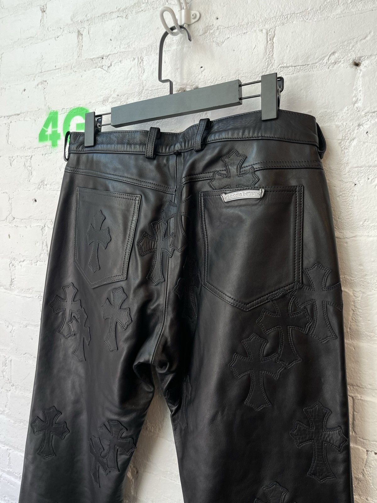 Chrome Hearts Chrome Hearts 70 Patch Black Leather Jeans Pants SZ 34 NEW Size US 34 / EU 50 - 12 Thumbnail