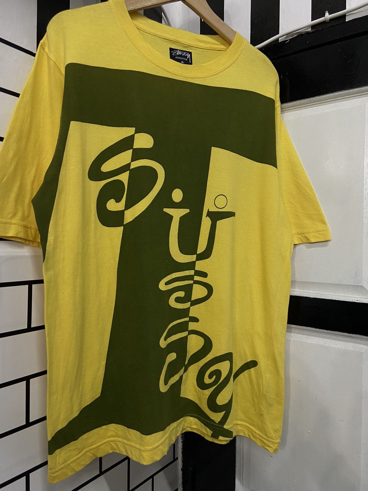 Stussy × Vintage Vintage Stussy Script Overprinted Tshirt Size US L / EU 52-54 / 3 - 4 Thumbnail
