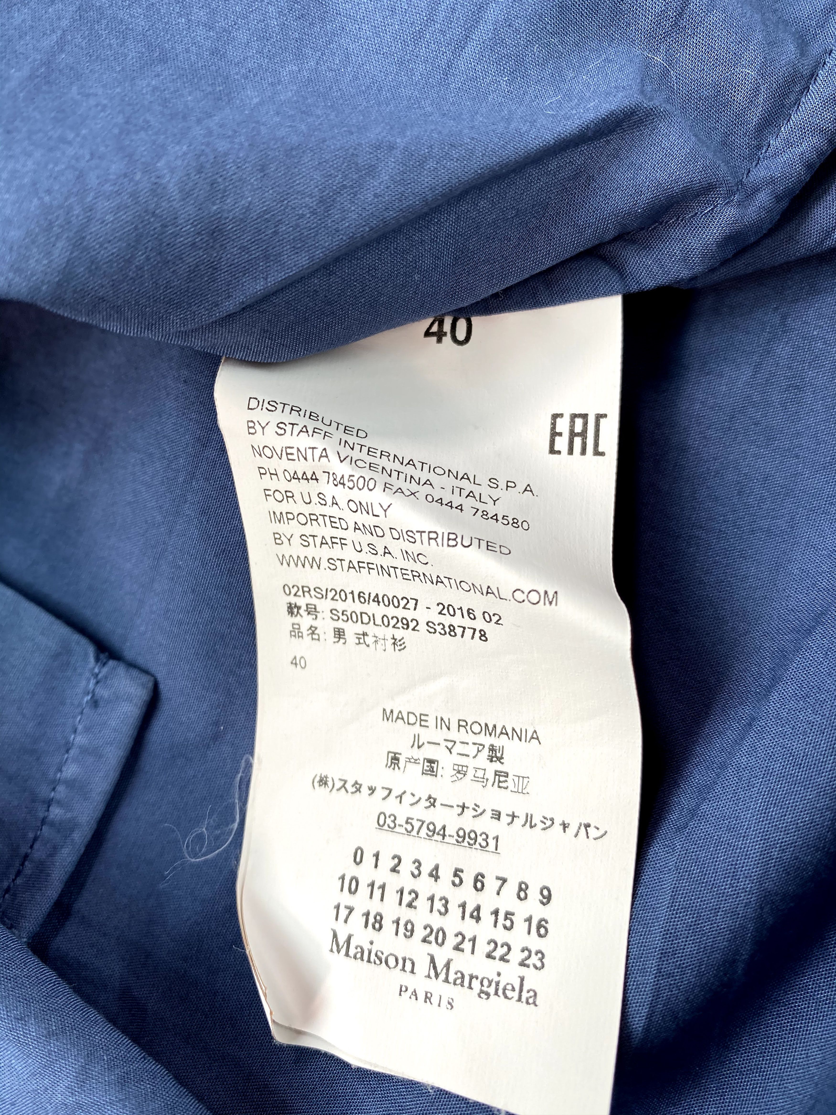 Maison Margiela ⚡️𝐐𝐔𝐈𝐂𝐊 𝐒𝐀𝐋𝐄 2016 Maison Margiela blue Shirt Size US XS / EU 42 / 0 - 4 Thumbnail