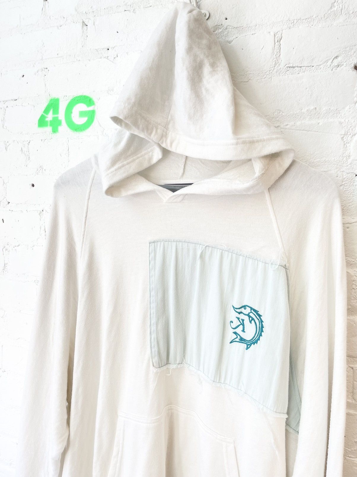 image of Erd X Caviar Kaspia Paris Patch Hoodie in White, Men's (Size Large)